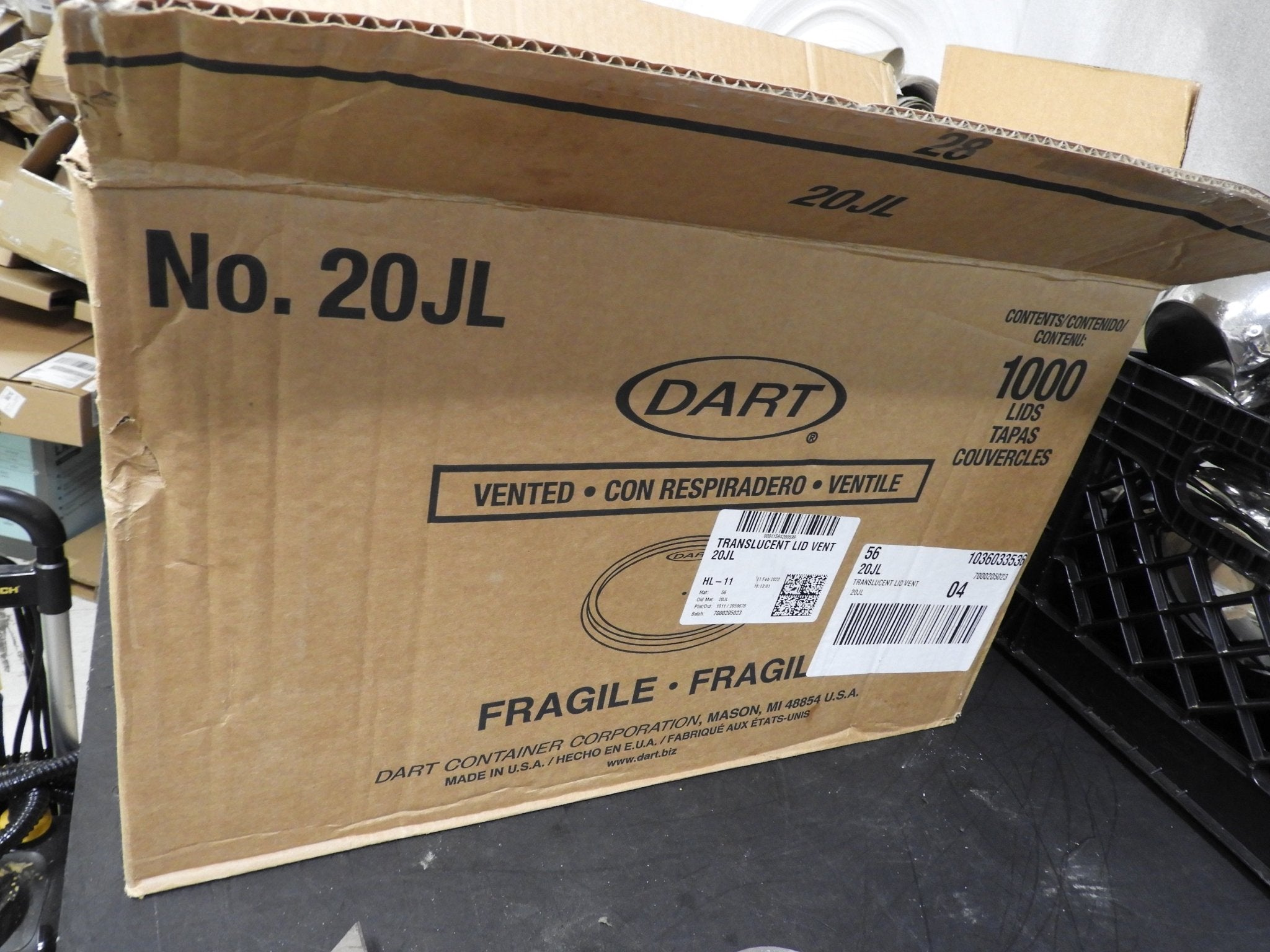 New Dart 20JL 20. Translucent Vented Lid - 800/Case C IP - Falcon Restaurant Supply - 2