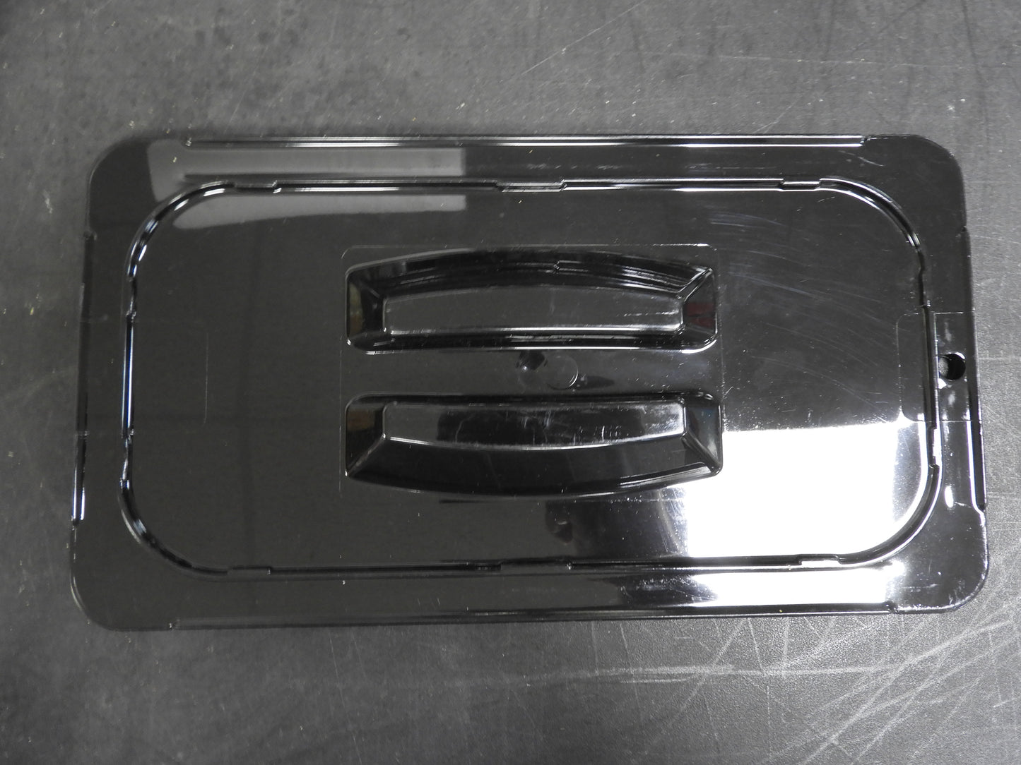 Used Vigor 1/3 Size Black Polycarbonate Food Pan Lid with Handle C IP