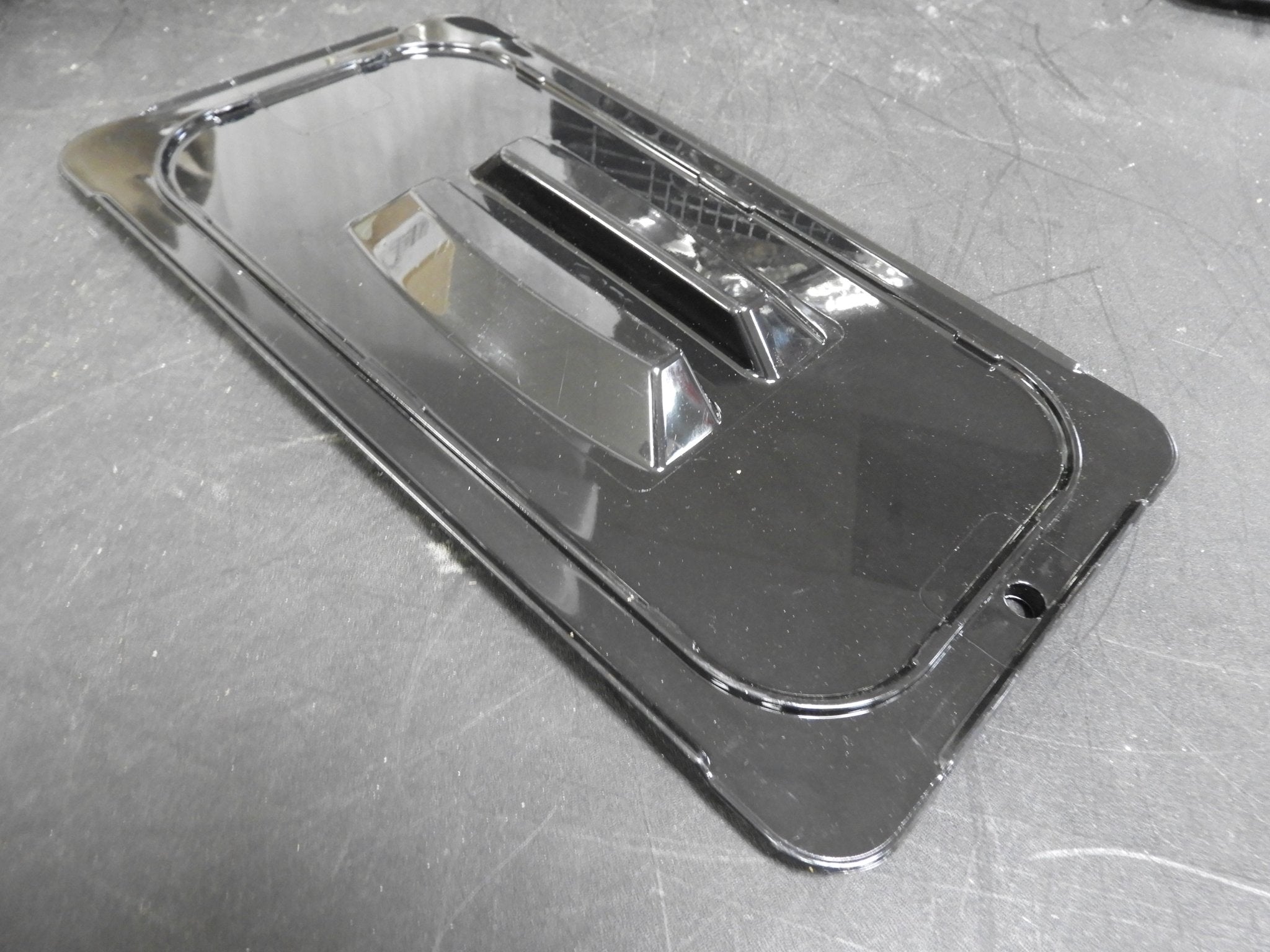 Used Vigor 1/3 Size Black Polycarbonate Food Pan Lid with Handle C IP - Falcon Restaurant Supply - 2
