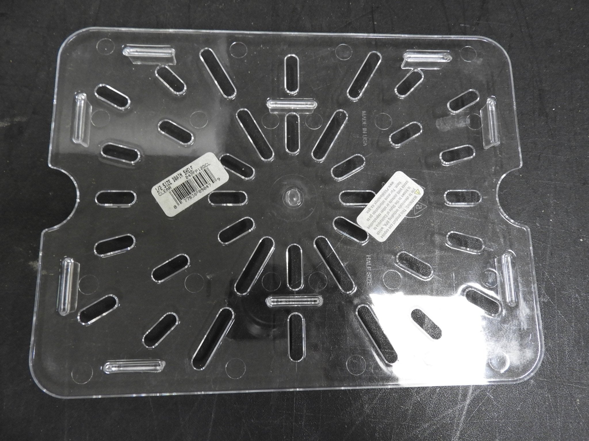 New Vigor 1/2 Size Clear Polycarbonate Drain Tray C IP - Falcon Restaurant Supply - 1