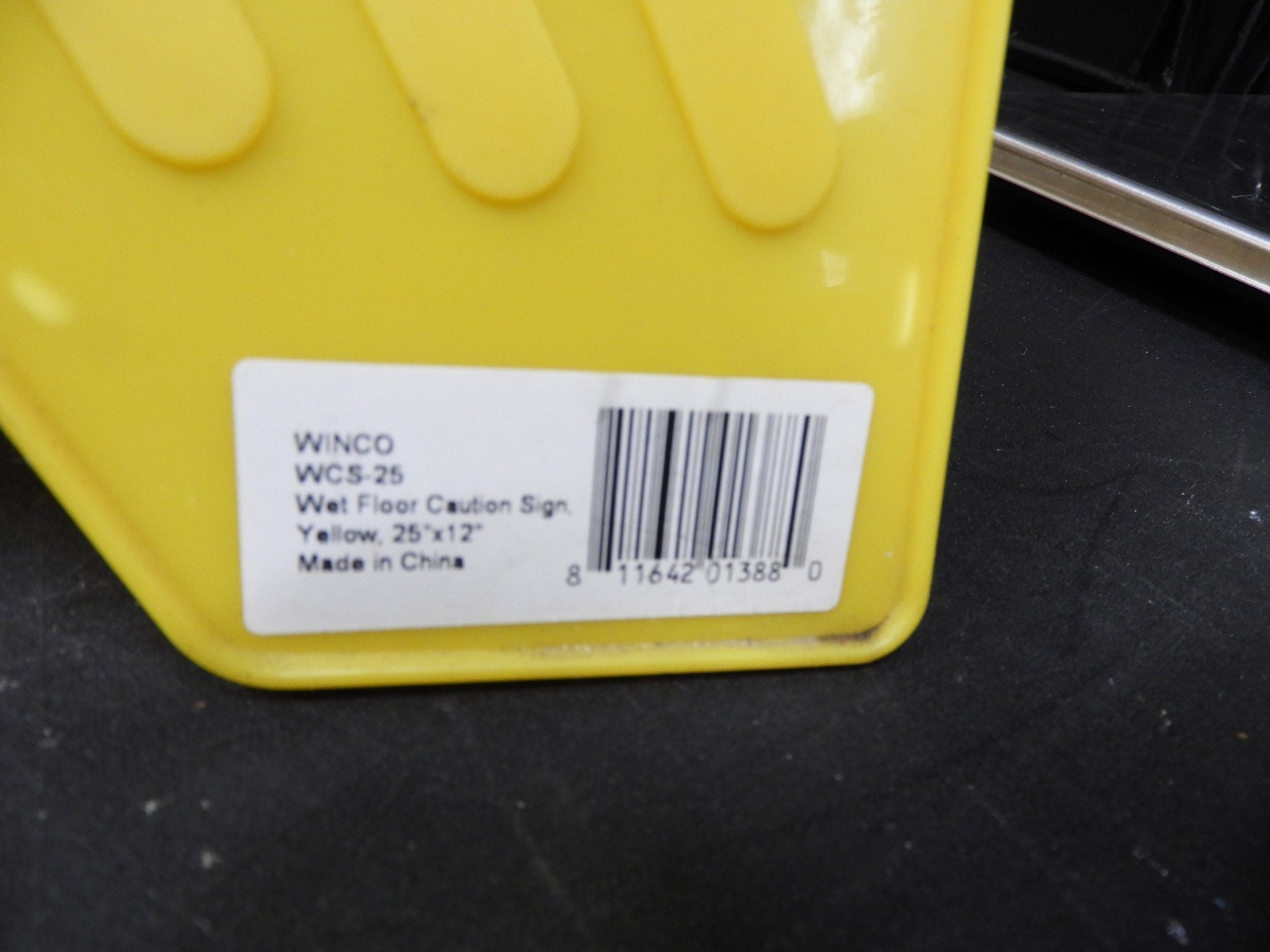 Used Winco WCS - 25 Caution Wet Floor Sign 25" x 12" C IP - Falcon Restaurant Supply - 4