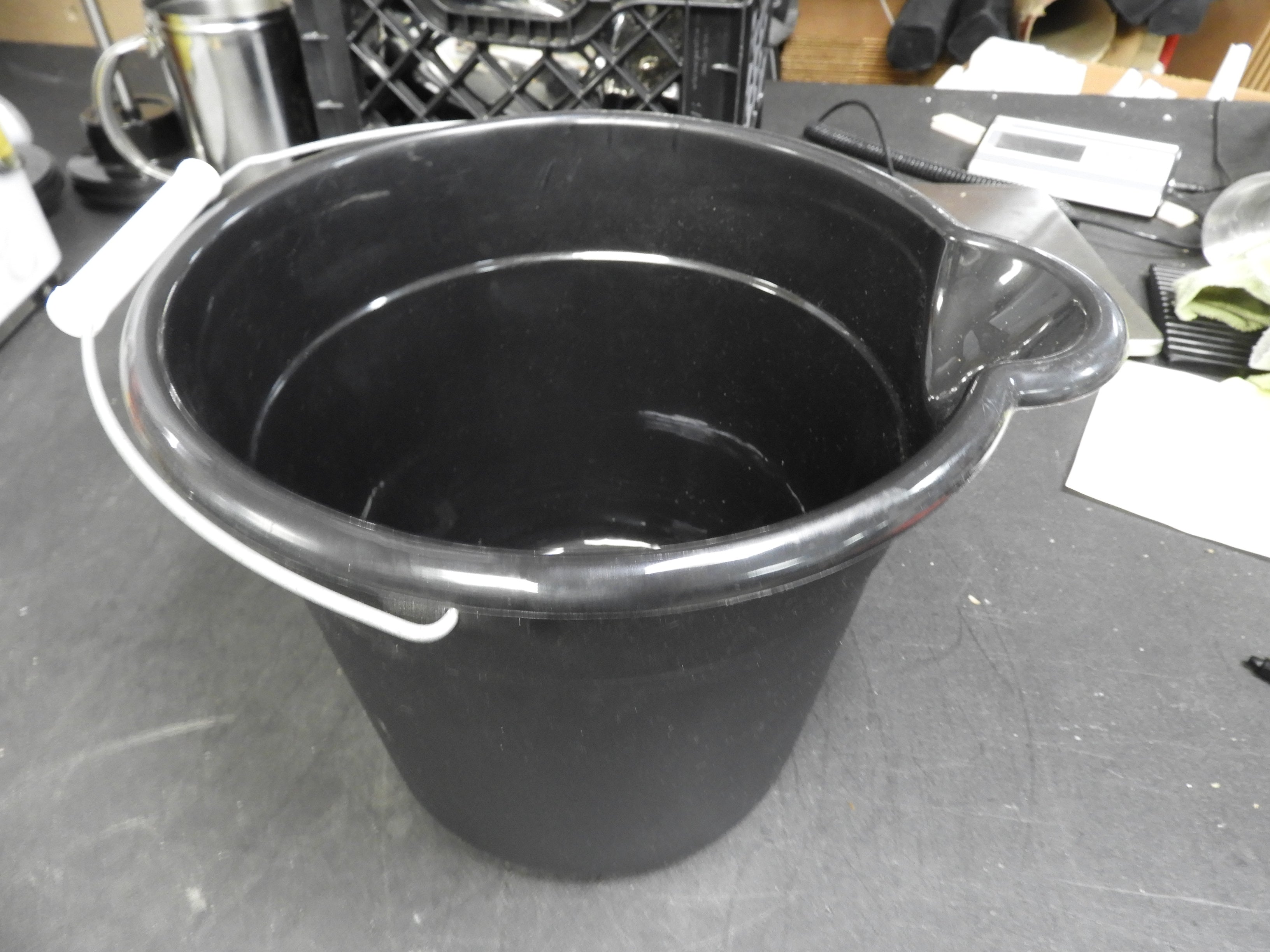 Used Black Plastic Utility Buckets with Handles, 9-qt. C IP