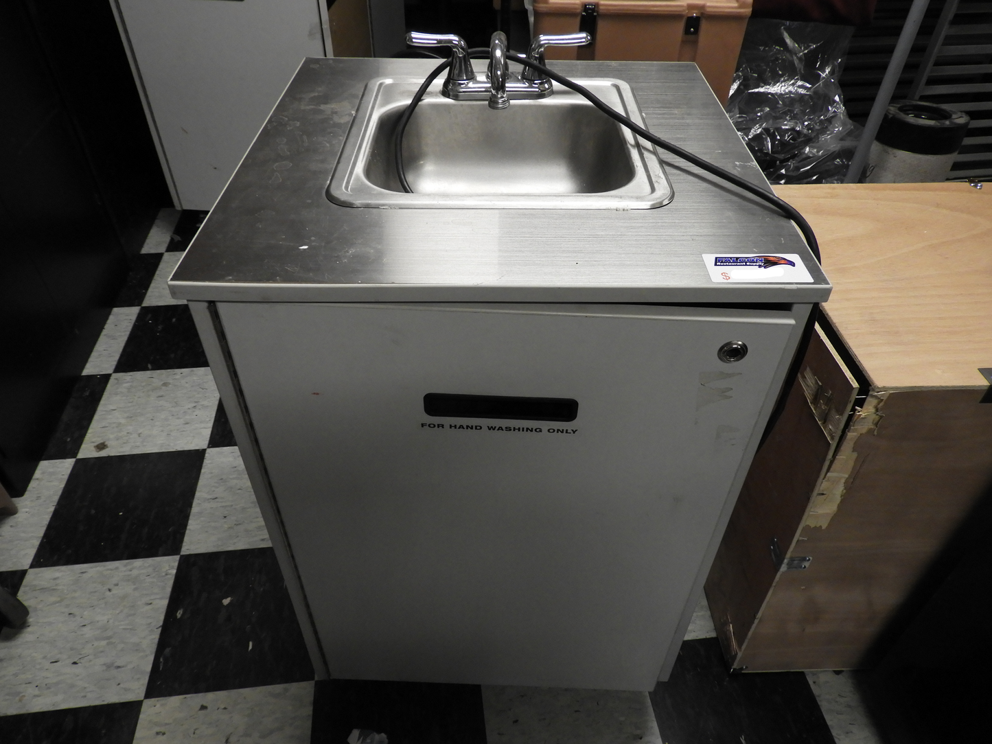 Used Self Contained Portable Sink with Pump, Water Heater and Collection Containers