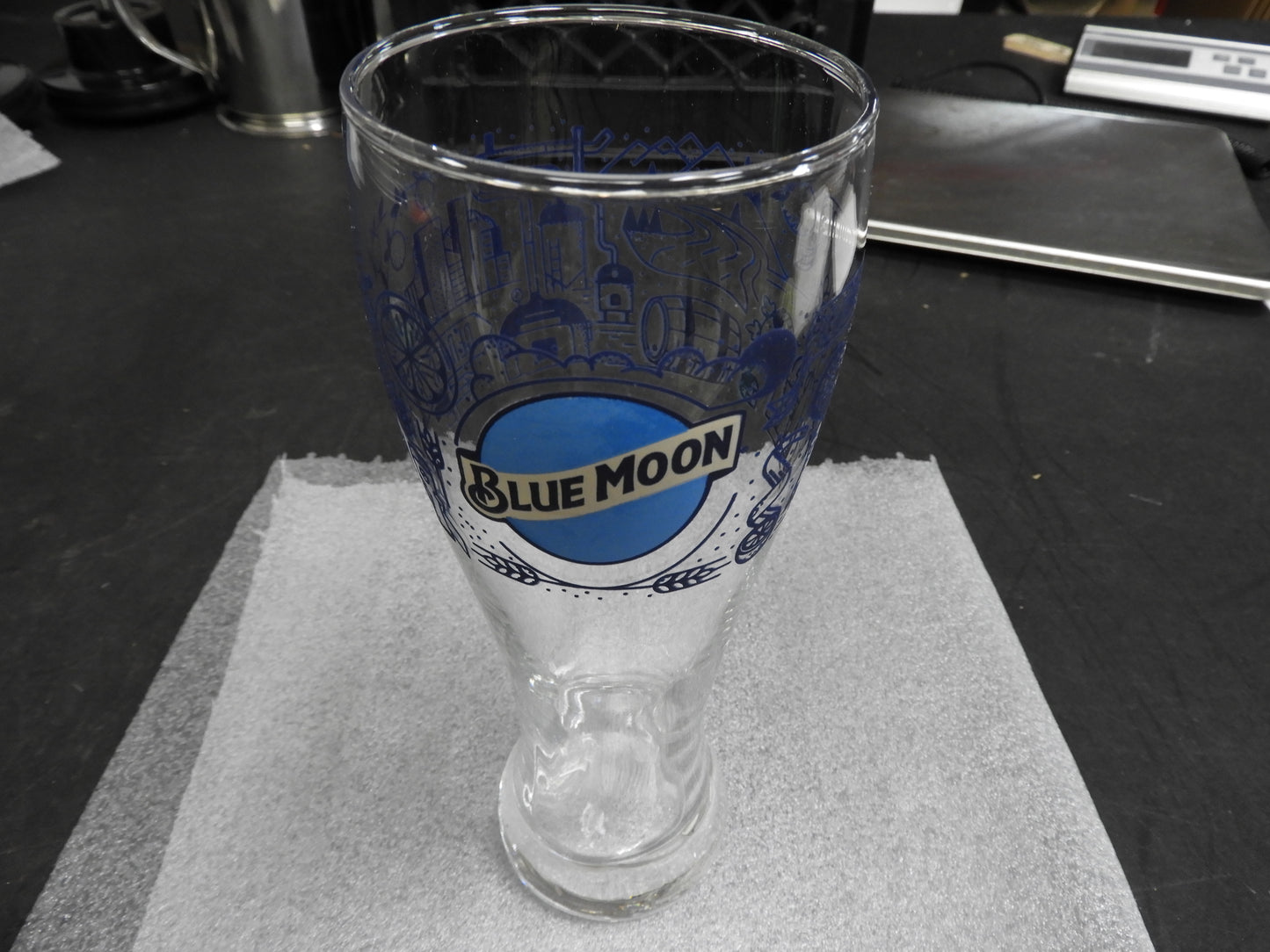 Used Blue Moon 16oz Pilsner Beer Glass Denver Colorado