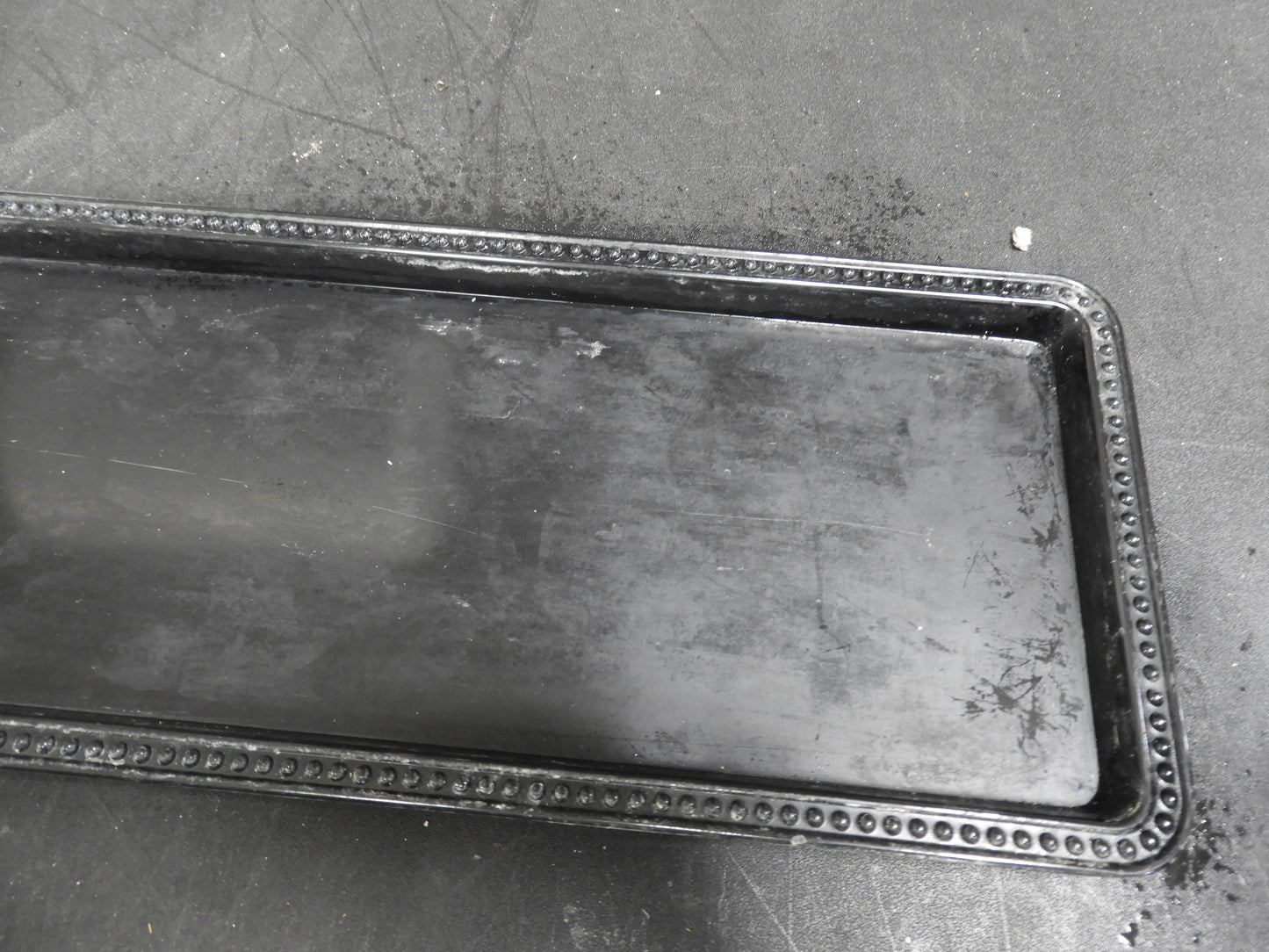 Used Elite Global Solutions M3061-B Rectangular Plastic Serving Tray - 30"x6W Melamine Black