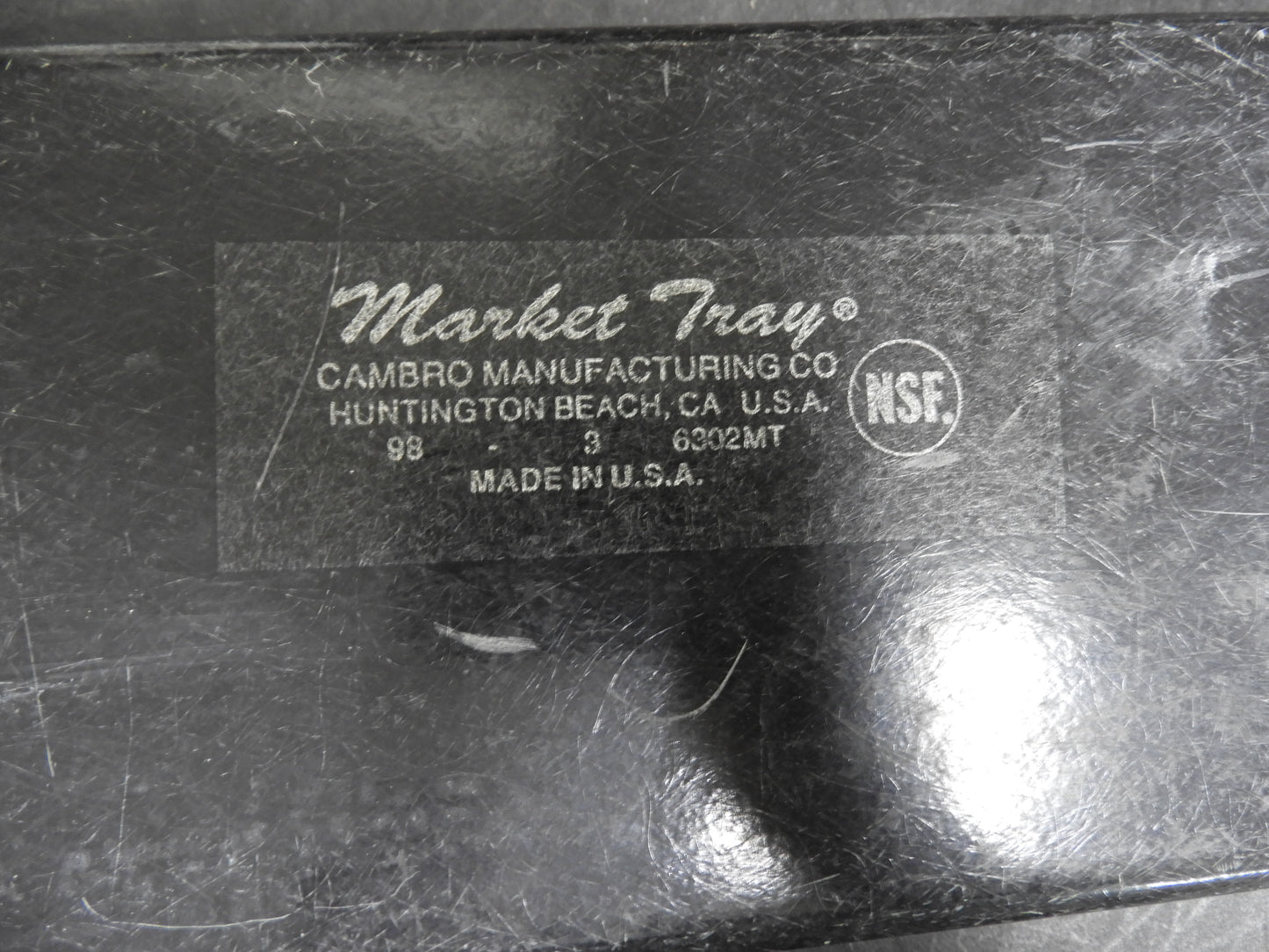 Used Cambro 6302MT142 Black Fiberglass Market Pan 7" x 30"