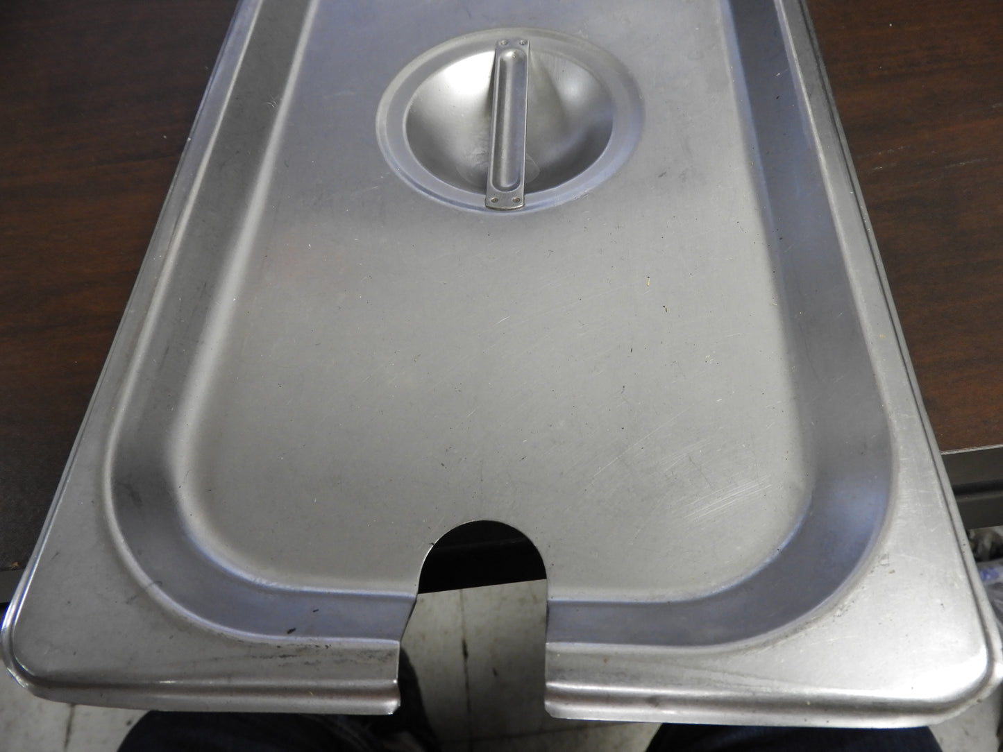 1/3 Size Slotted 24 Gauge Stainless Steel Steam Pan Cover