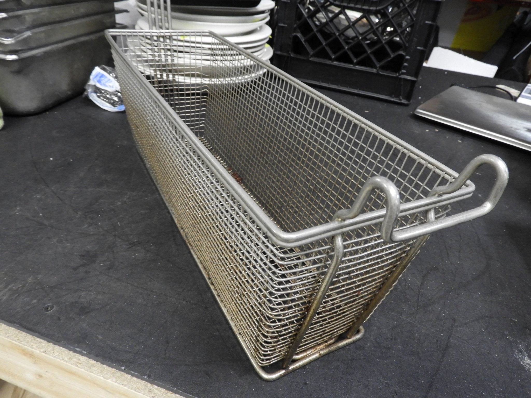 Used 17"x5.5"x6" Stainless Steel Deep Fryer Basket - Falcon Restaurant Supply - 4