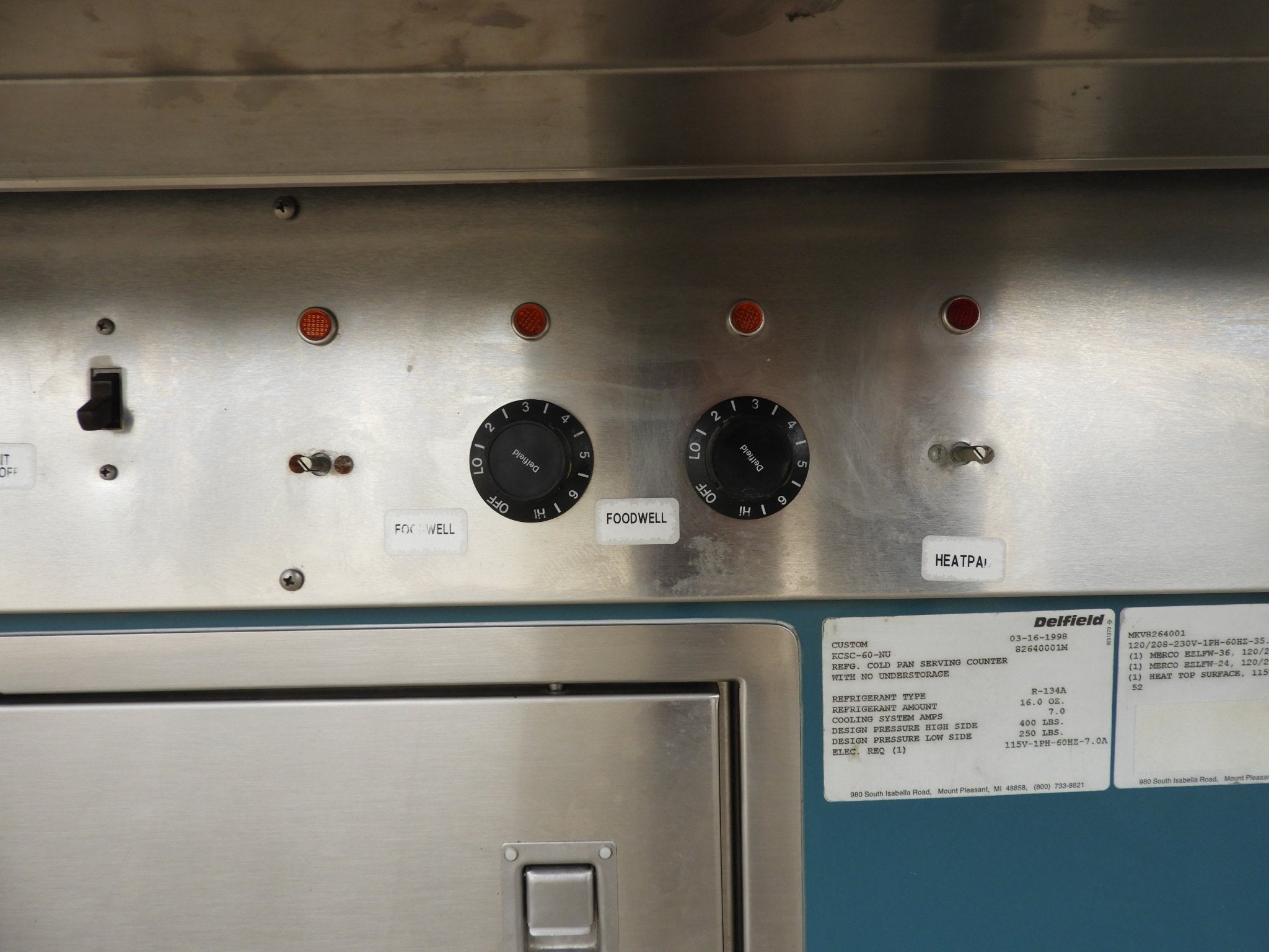 Used Delfield KCSC - 60 - NU Custom 60" Hot Food 3 Pan Steam Table with Heat Pad 220V - Falcon Restaurant Supply - 5