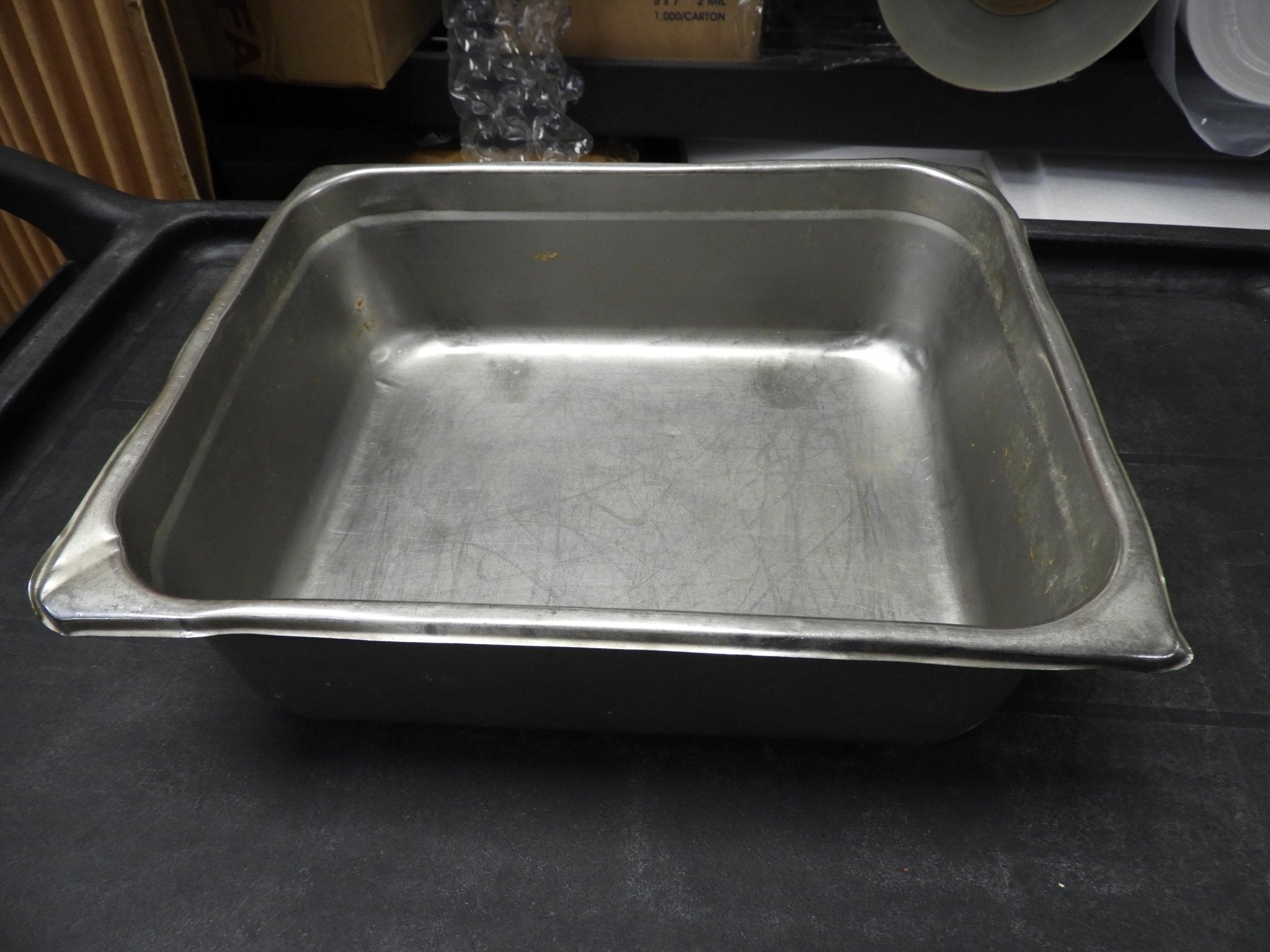 Used 1/2 Size Stainless Steel Steam Table / Hotel Pan - 4" Deep - Falcon Restaurant Supply - 1