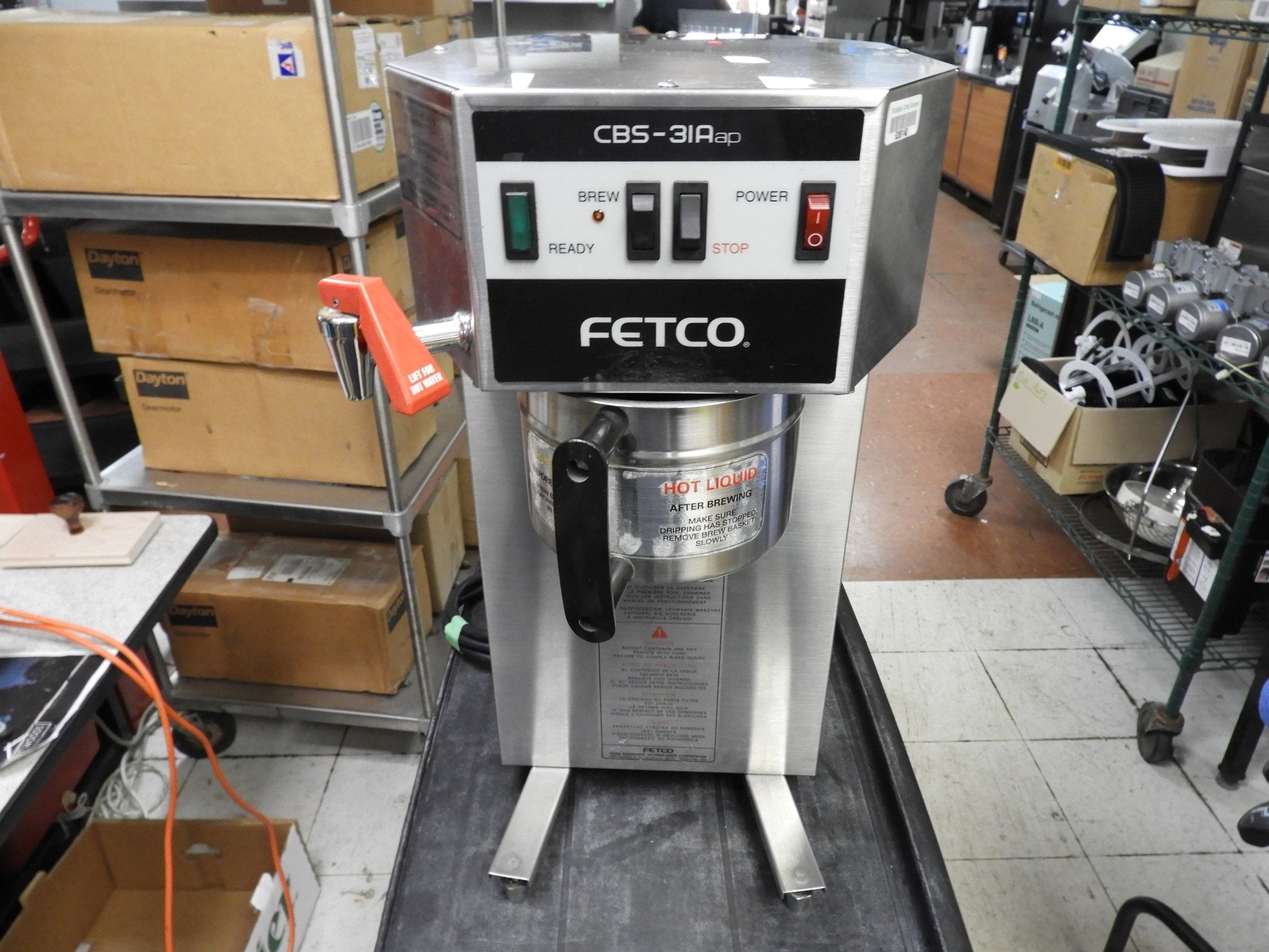 Used Fetco CBS - 31Aap Commercial Retail Coffee Brewer Machine with Hot Water Tap 120V - Falcon Restaurant Supply - 1