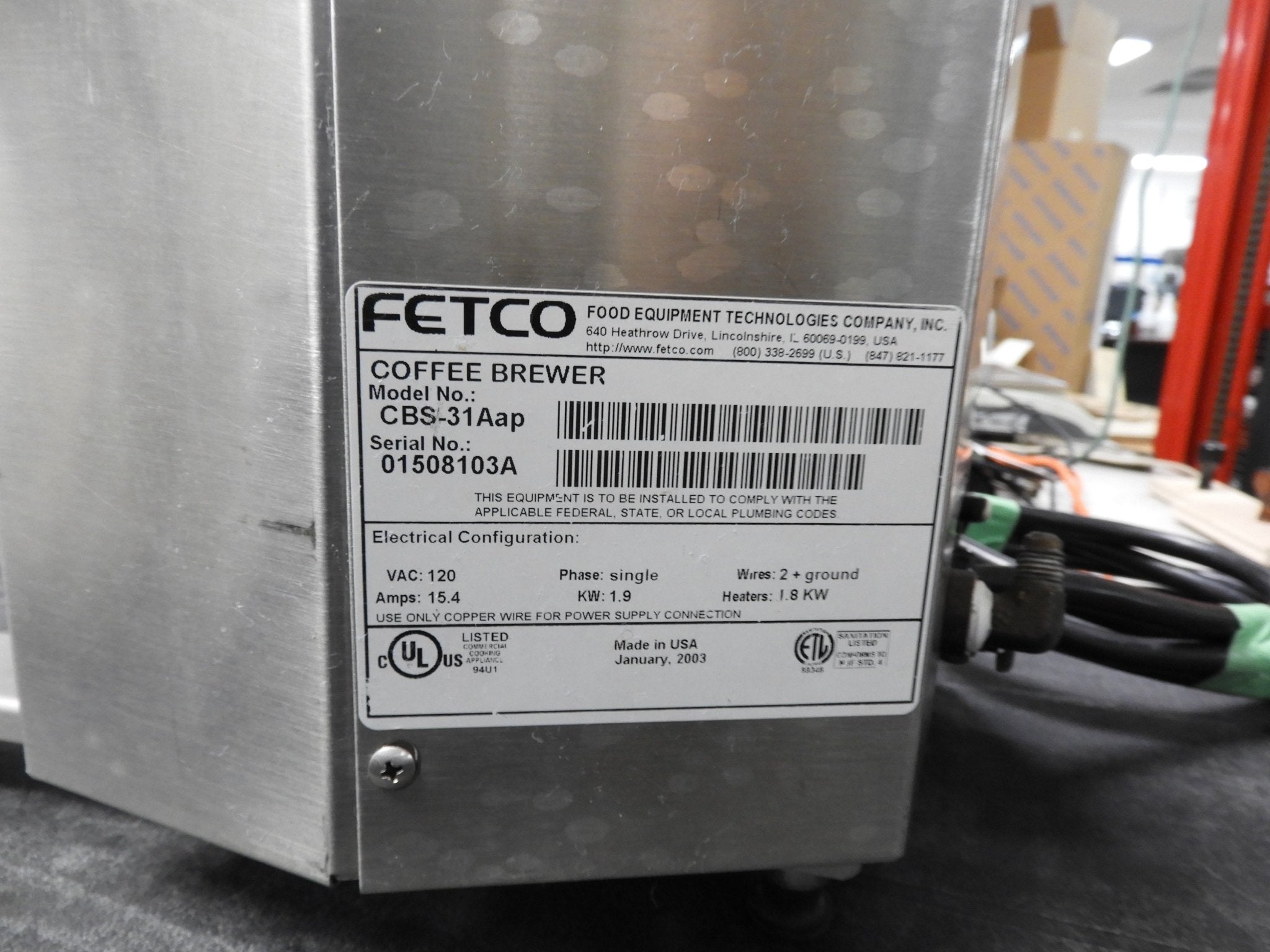 Used Fetco CBS - 31Aap Commercial Retail Coffee Brewer Machine with Hot Water Tap 120V - Falcon Restaurant Supply - 8