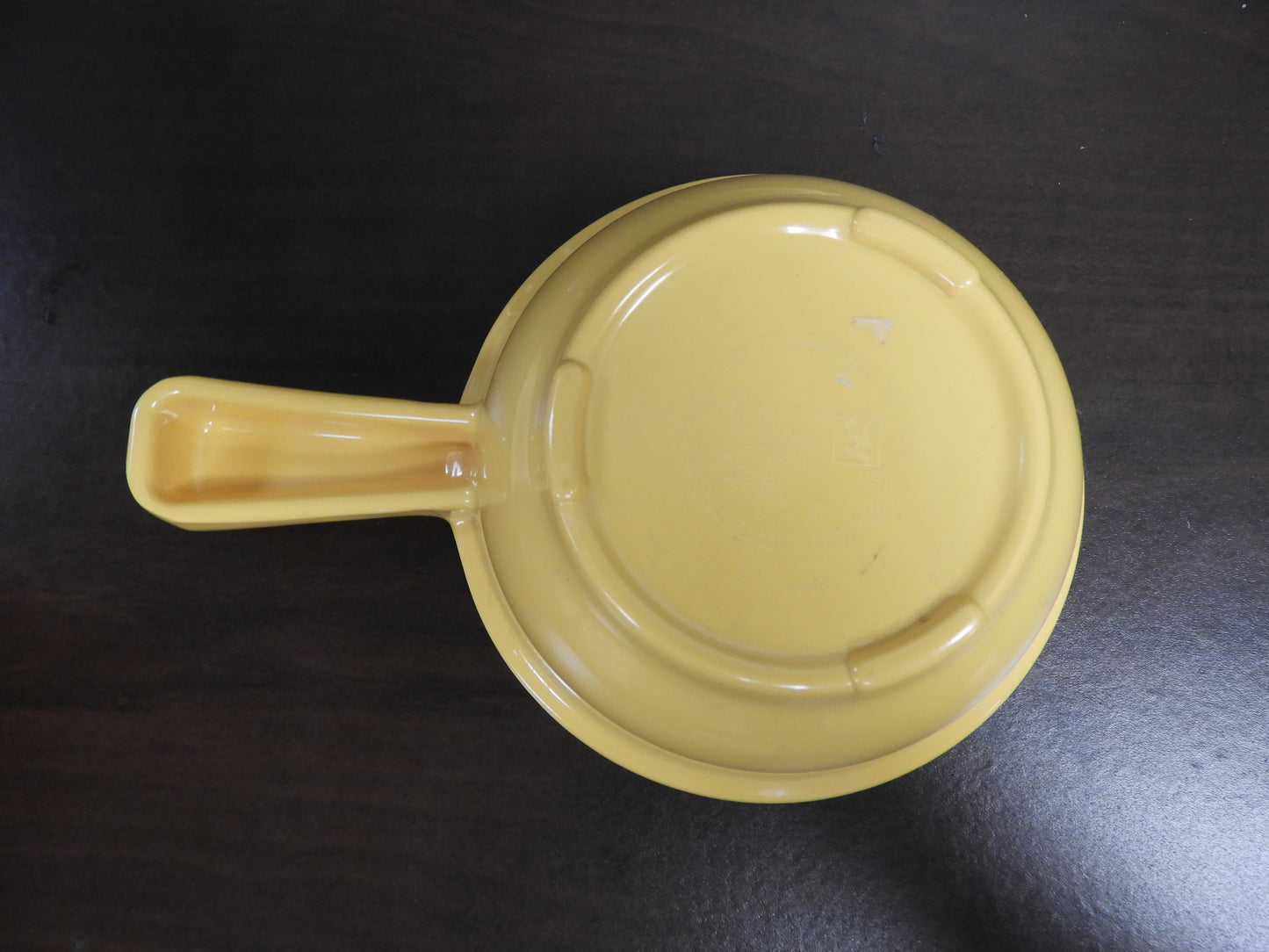 Thunder Group 10oz 4.25 x 6.75 x 2 Inch Yellow Melamine Soup Service Bowl with Handle