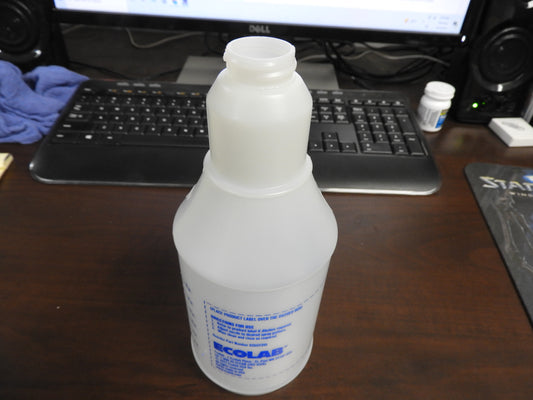 New Ecolab 24oz Refillable Bottle without Sprayer.