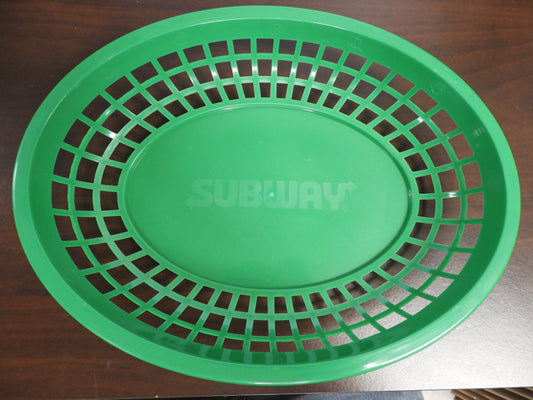 New Green Plastic Food Baskets 12"x9"x1.5"