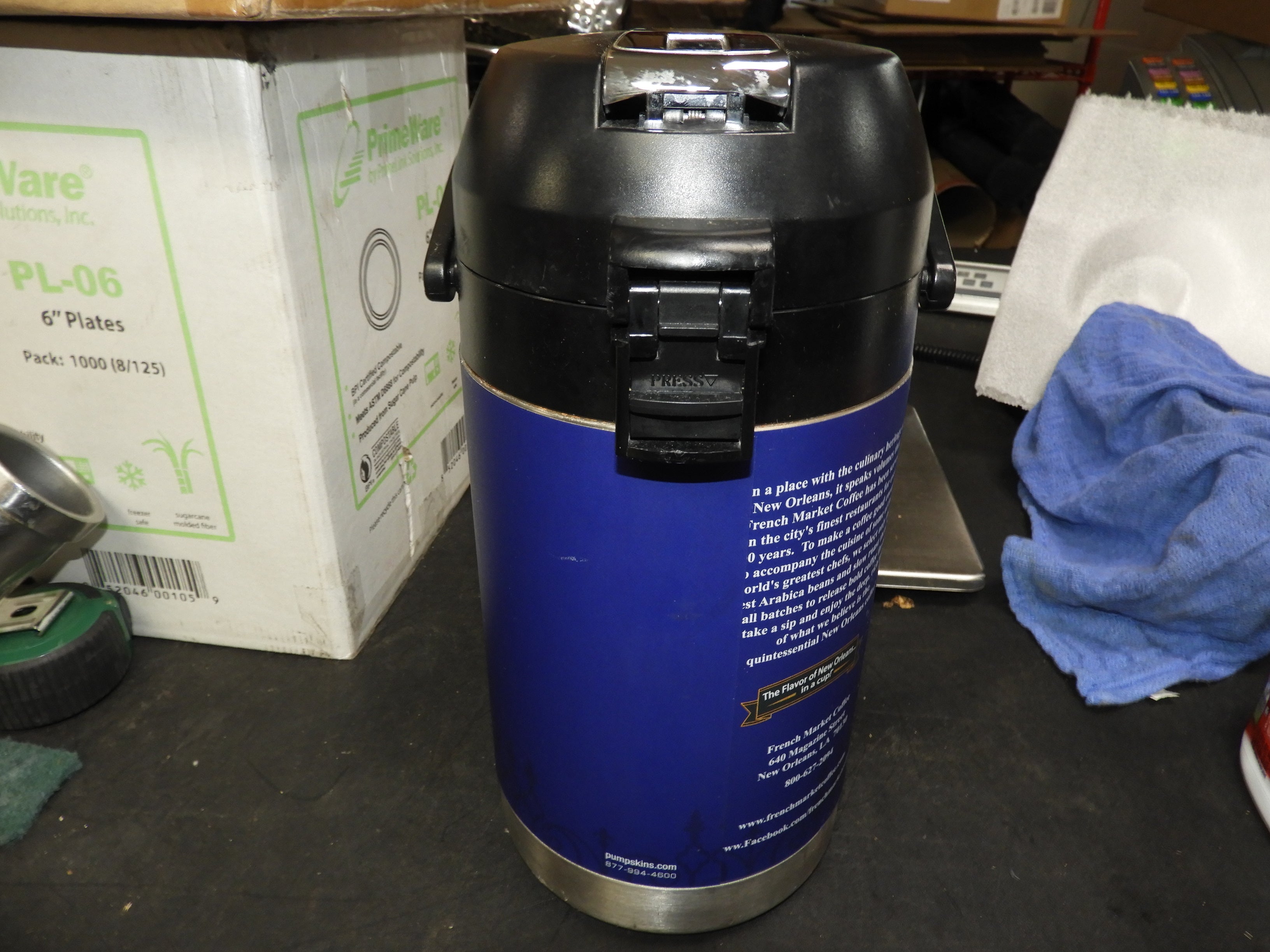 Used S3 4/5 Liter Lever Action Coffee Server Airpot, Stainless Steel Liner