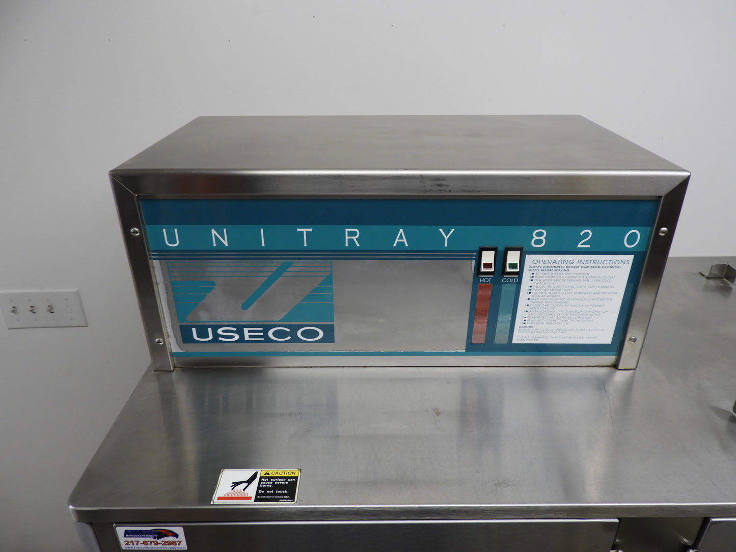 USECO Unitray 820 Heated and Cooled Food Holding Cabinet with Caster Wheels