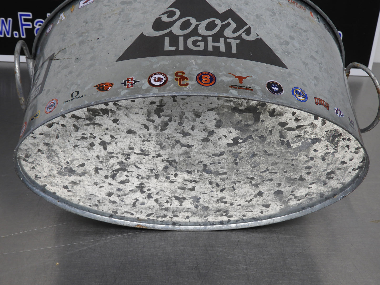 Used Coors Light Galvanized College Teams Oval Beer Bucket