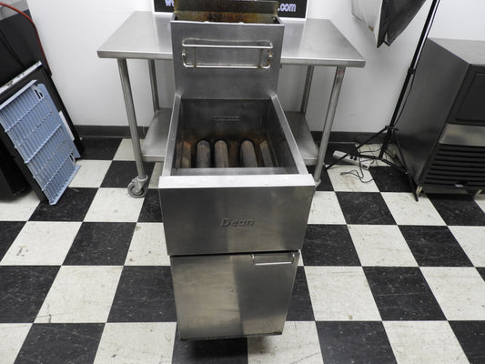 Used Dean SR142G Natural Gas Super Runner Floor Fryer 35-43lb