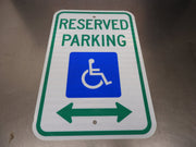 Used Reflective Aluminum Handicap Parking Sign 12"x18" - Falcon Restaurant Supply - 1