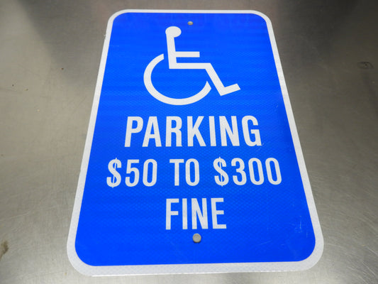 Aluminum Reflective Handicap Parking Sign, Handicapped Sign, 12"x18"