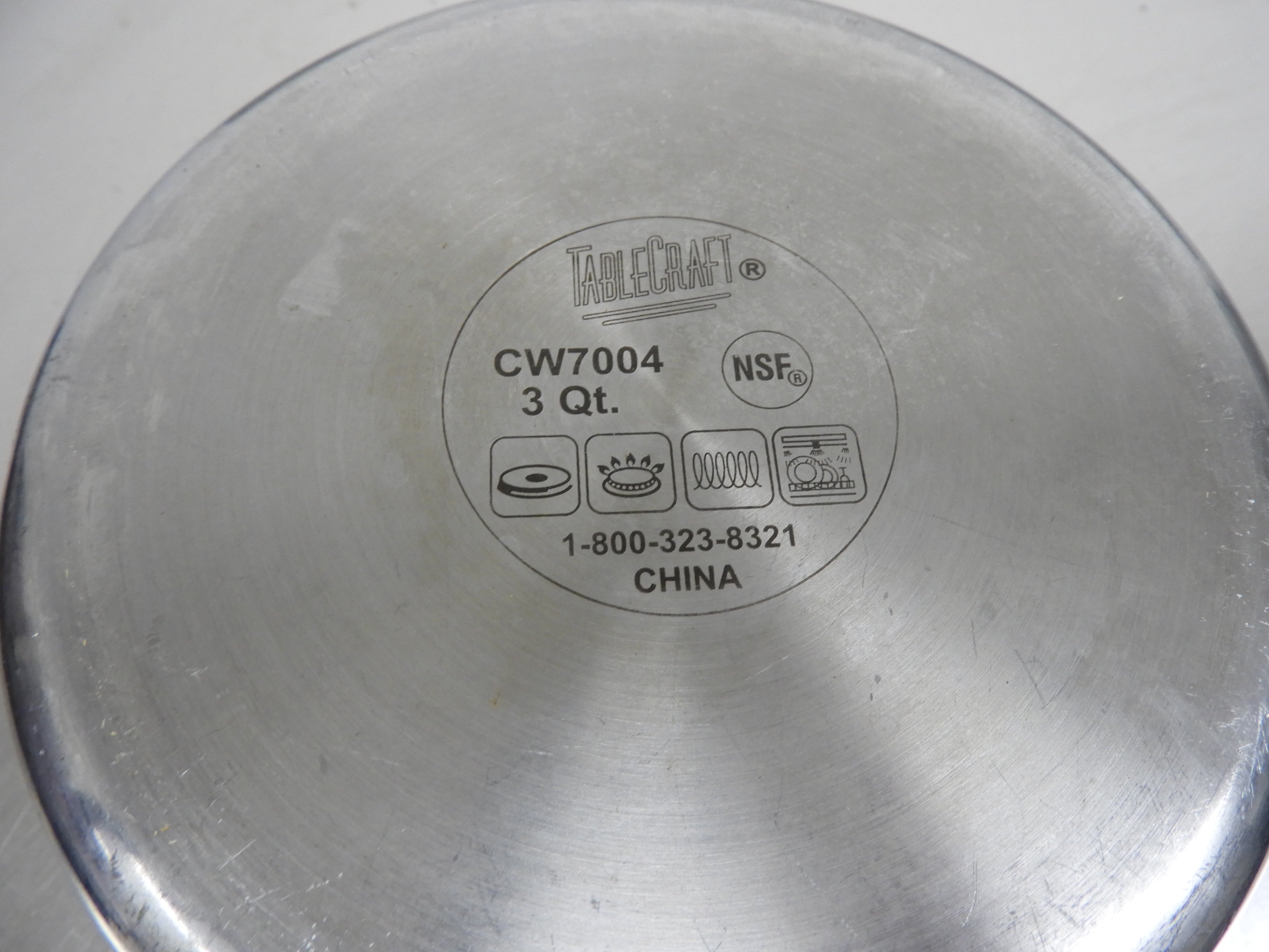 Used Tablecraft CW7004 3qt Tri Ply Sauce Pan w/ Loop Handles