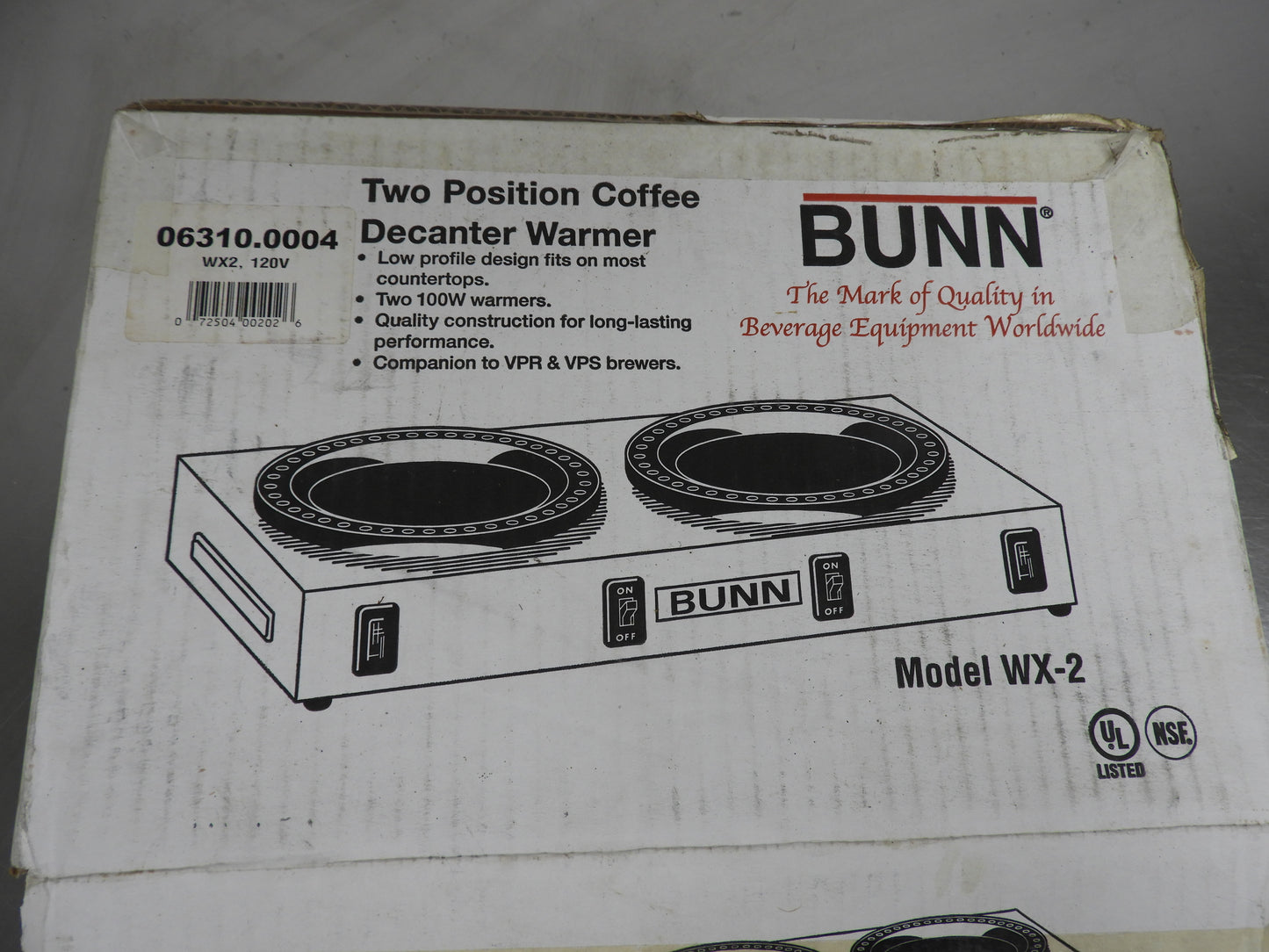 New Bunn 06310.0004 WX2 Double Burner Coffee Warmer