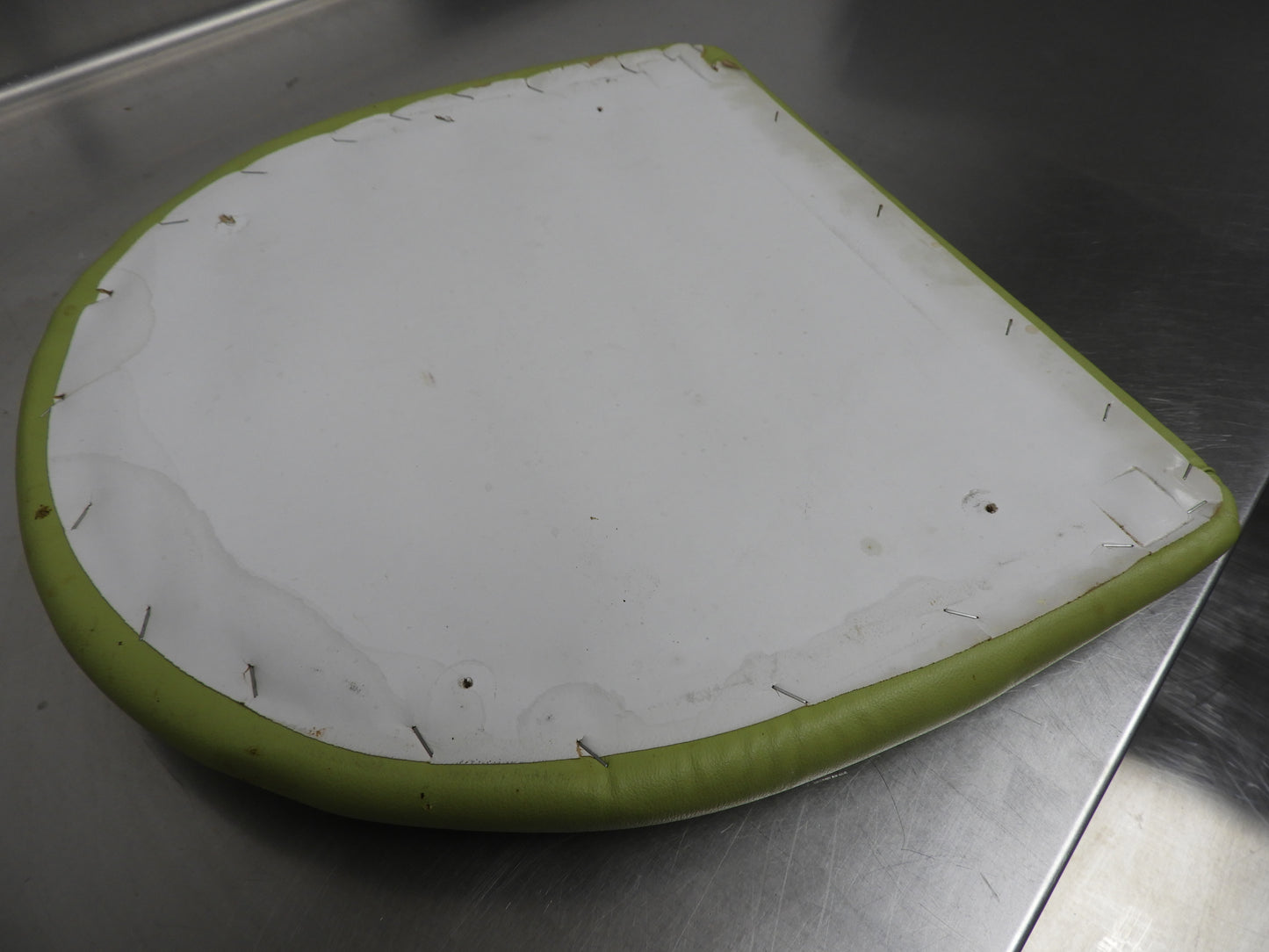 Used Lancaster Seafoam Vinyl Padded Seat Cushion for Metal Frame Seating