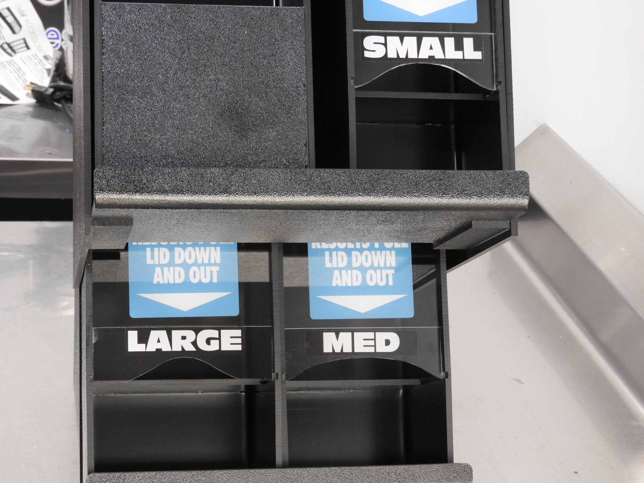 New OneLid 2x2 Compact Vertical Stack Cup Lid Dispenser, Condiment Organizer - Falcon Restaurant Supply - 9