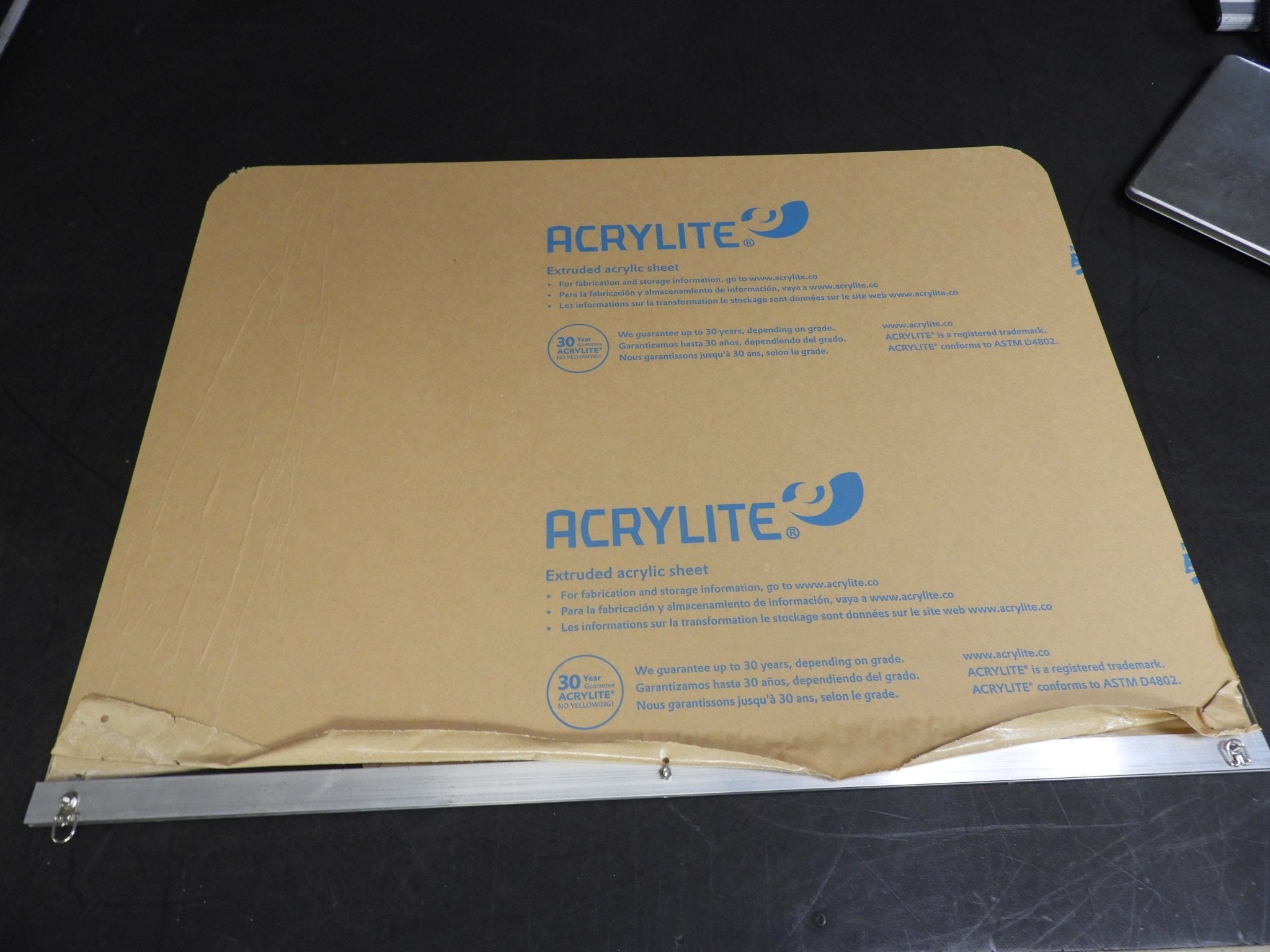 New 24"x 32" Hanging Clear Acrylic Sneeze Guard - Falcon Restaurant Supply - 1