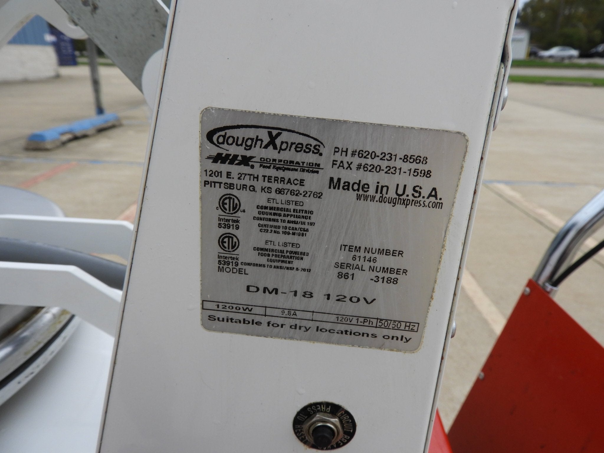 DoughXpress DM - 18 - 120 Manual Pizza Dough Press 120V - Falcon Restaurant Supply - 7