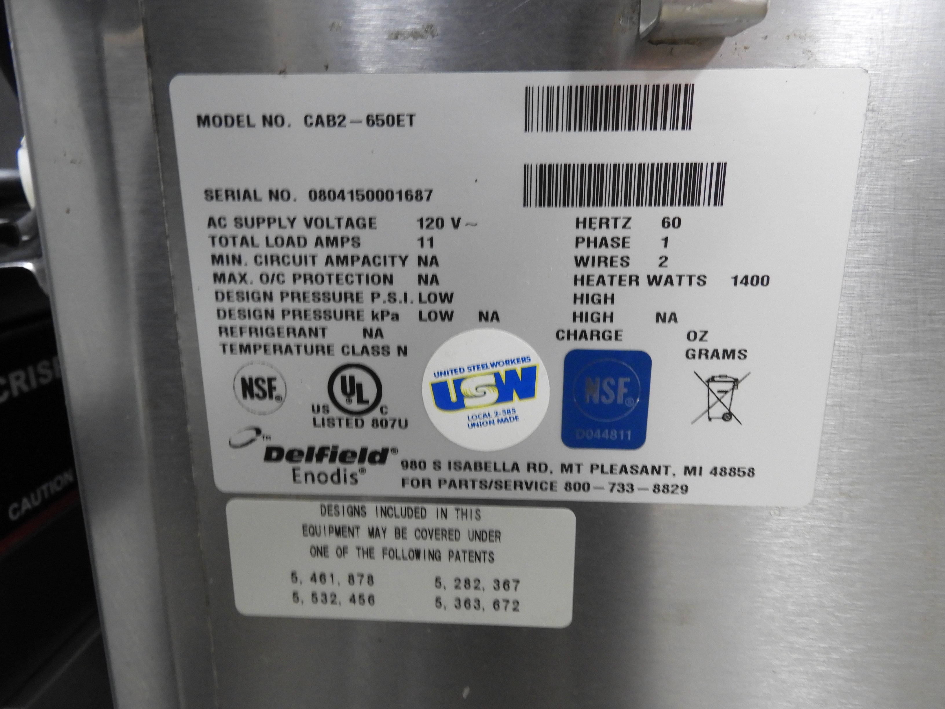 Used Delfield CAB2-650ET Even Temp Mobile Enclosed Two Stack Heated 144 Dish Dispenser