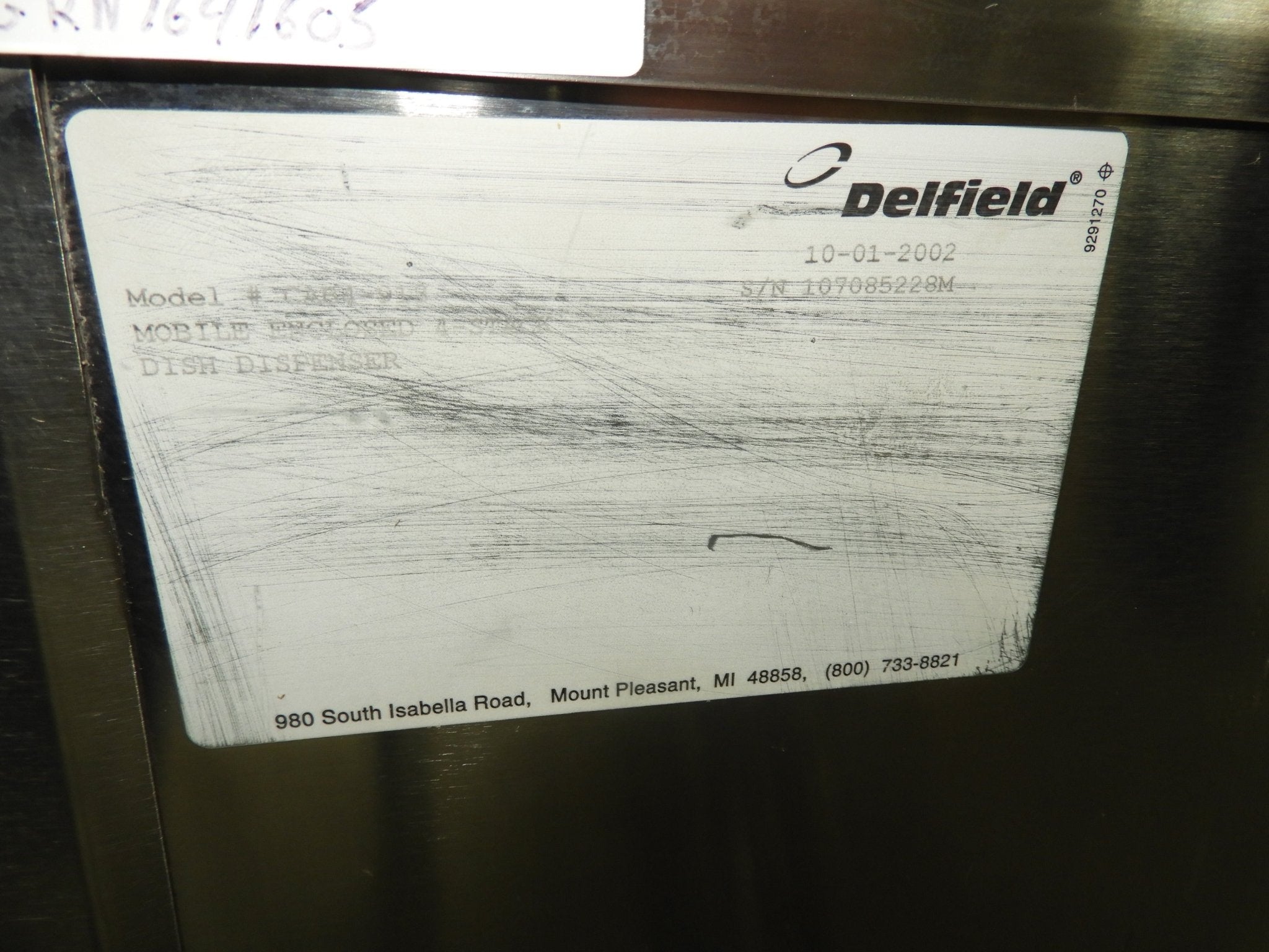 Used 27" Delfield CAB4 - 650 Mobile Enclosed Four Stack Dish Dispenser 288 Plates - Falcon Restaurant Supply - 7