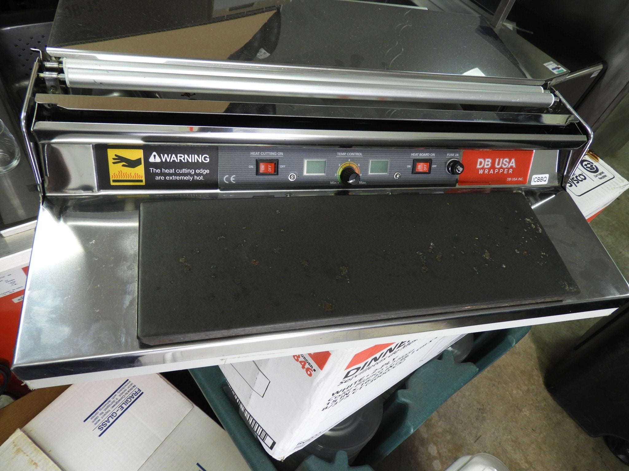 Used VisionTechShop CW - 500E Hand Wrapping Machine Film Wrapper for Food Packaging - Falcon Restaurant Supply - 10