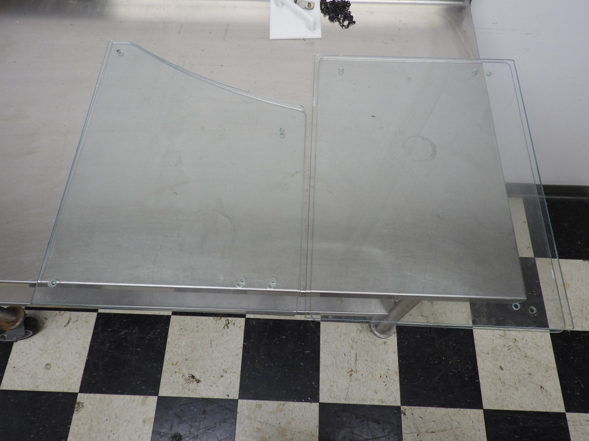 Used Excellence EDC - 4 Straight Glass Replacement Sneeze Guard ACSG - 00001 - Falcon Restaurant Supply - 1