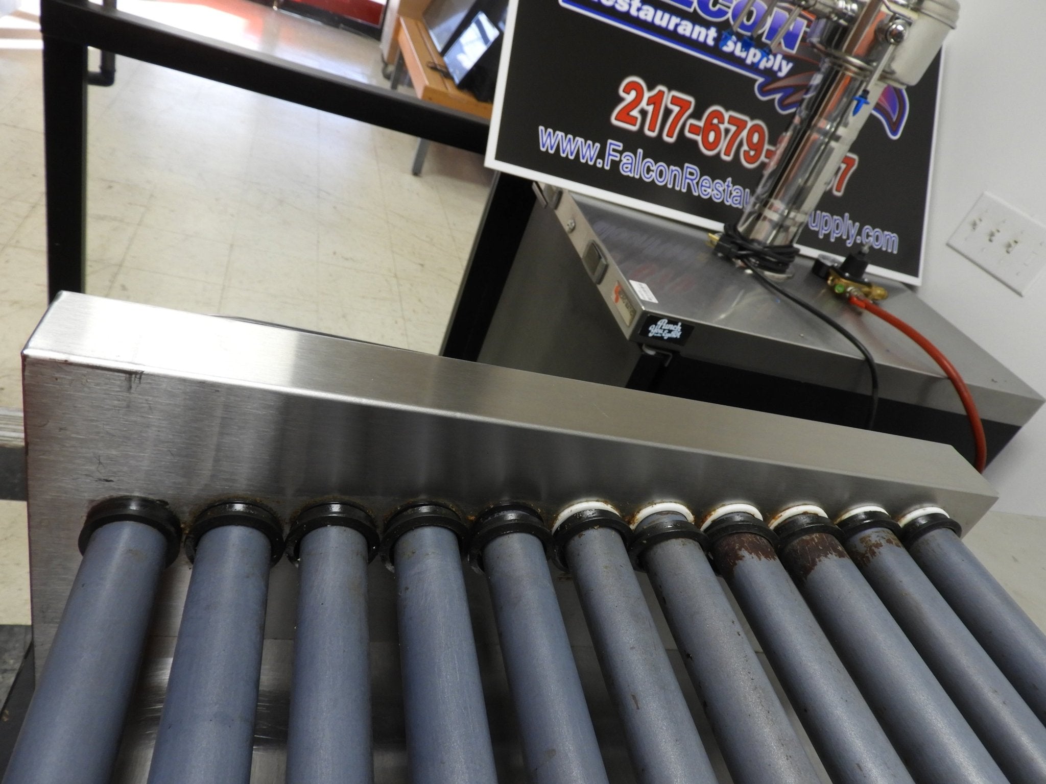 Used Nemco 8250 - SLT 50 Commercial Hot Dog Roller Grill - Slanted Top, 120v - Falcon Restaurant Supply - 6