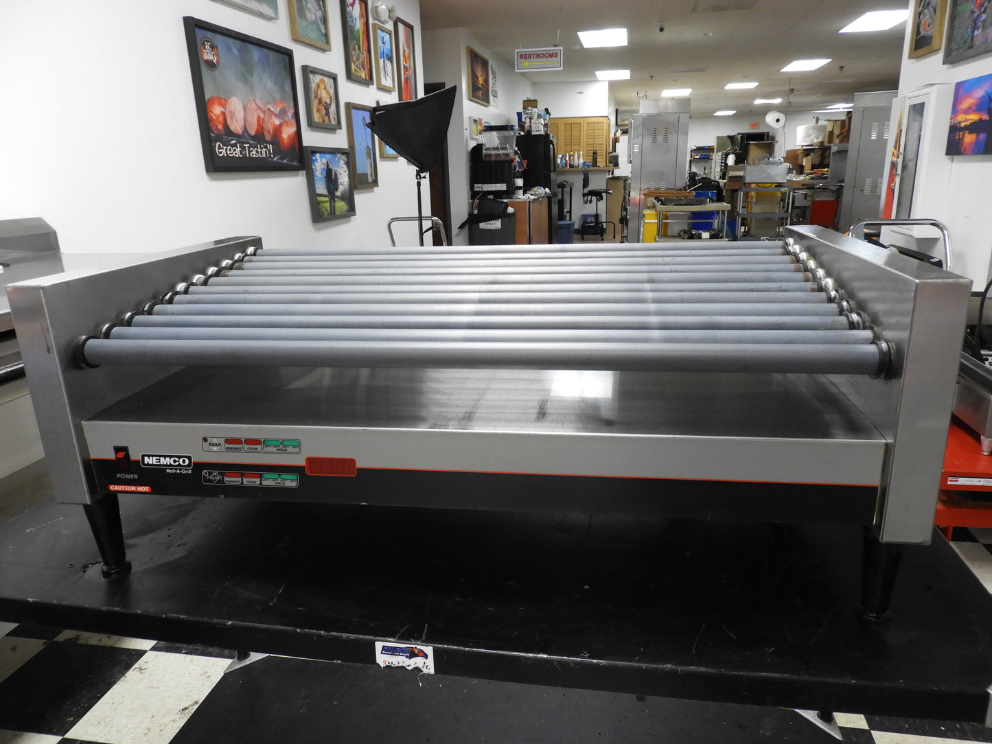 Used Nemco 8250-SLT 50 Commercial Hot Dog Roller Grill - Slanted Top, 120v