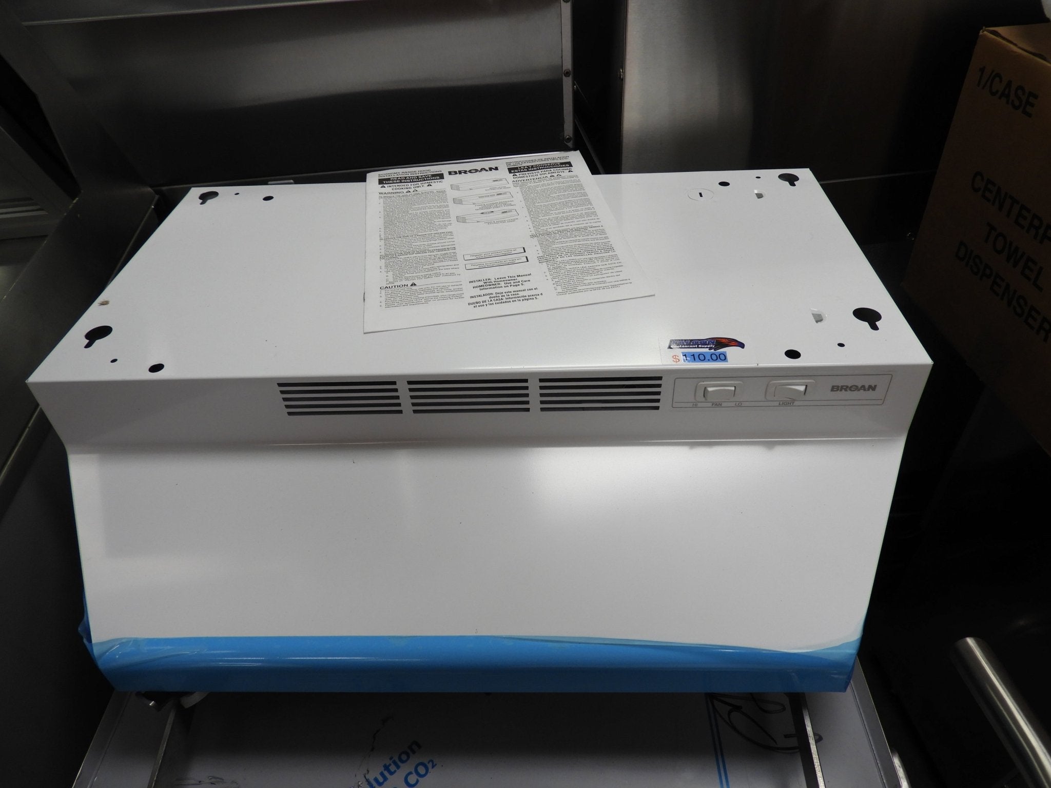 New Broan 412401 24" Residential Oven Range Stove Hood under Cabinet Non - Ducted White 120V - Falcon Restaurant Supply - 5