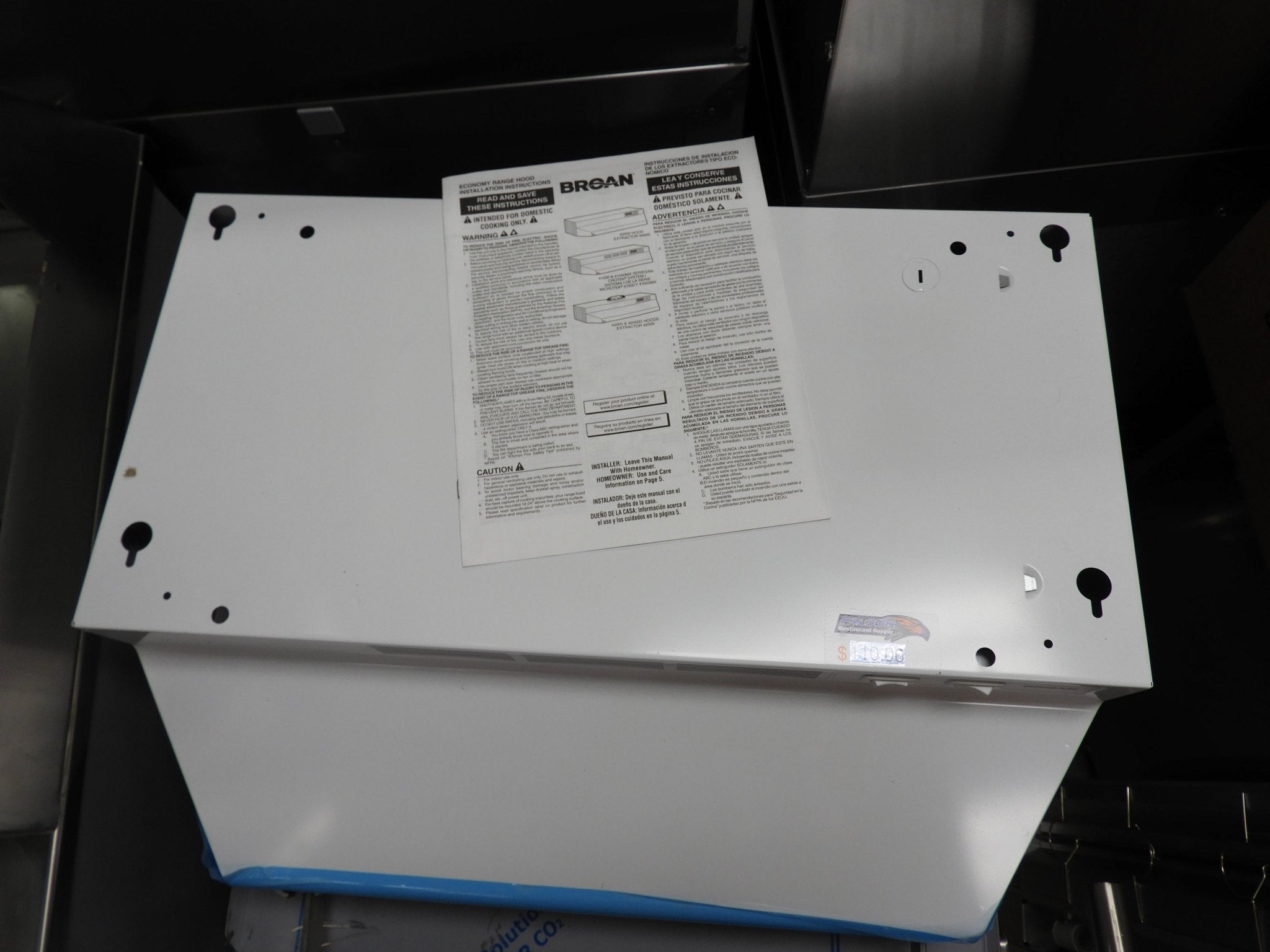 New Broan 412401 24" Residential Oven Range Stove Hood under Cabinet Non - Ducted White 120V - Falcon Restaurant Supply - 7