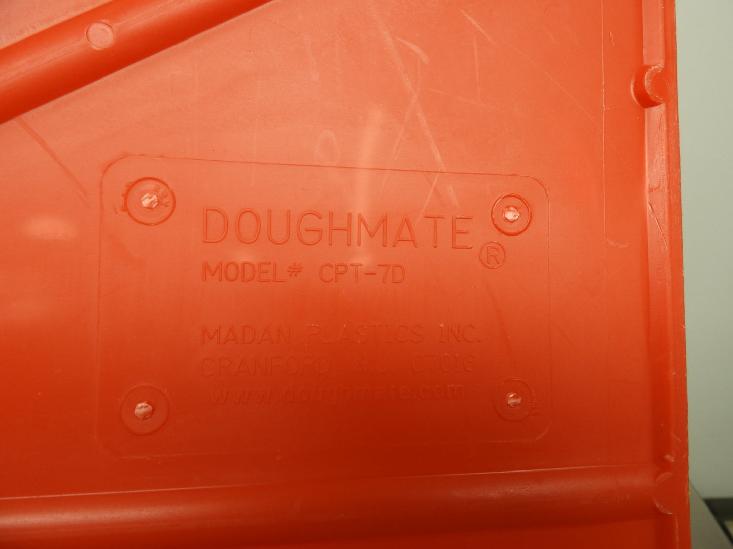 Red DoughMate CPT-7D Commercial Plastic Dough Tray  26"Lx18"Wx3"H