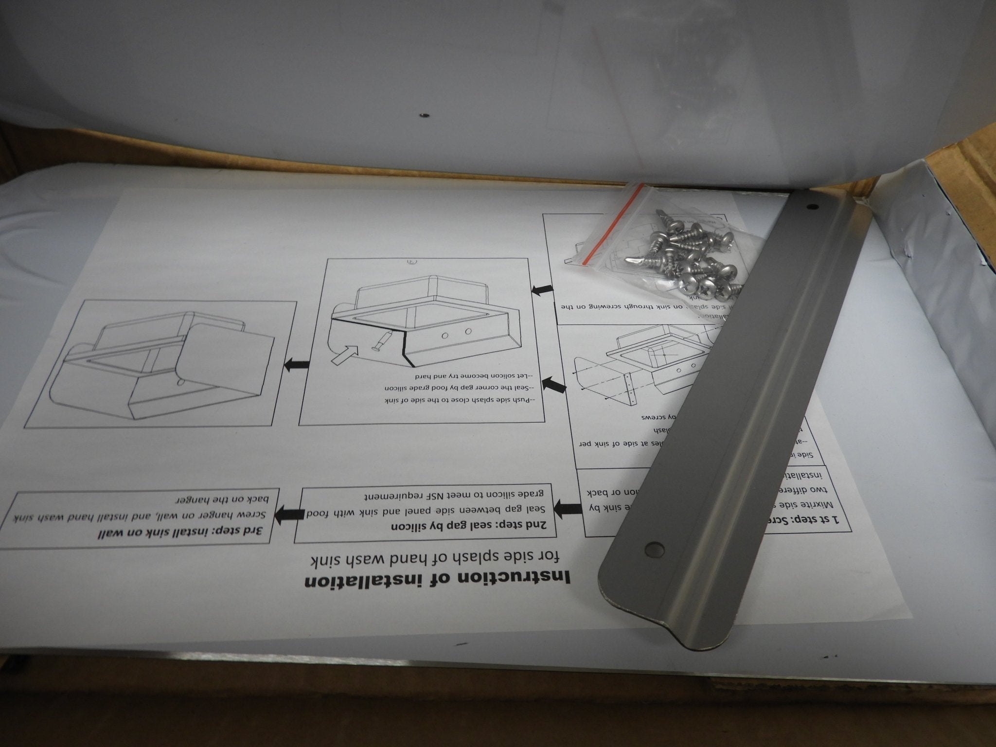 New Atosa MRS - HS - 14SP Commercial 14" Hand Sink Side Splash Guards Pair - Falcon Restaurant Supply - 6