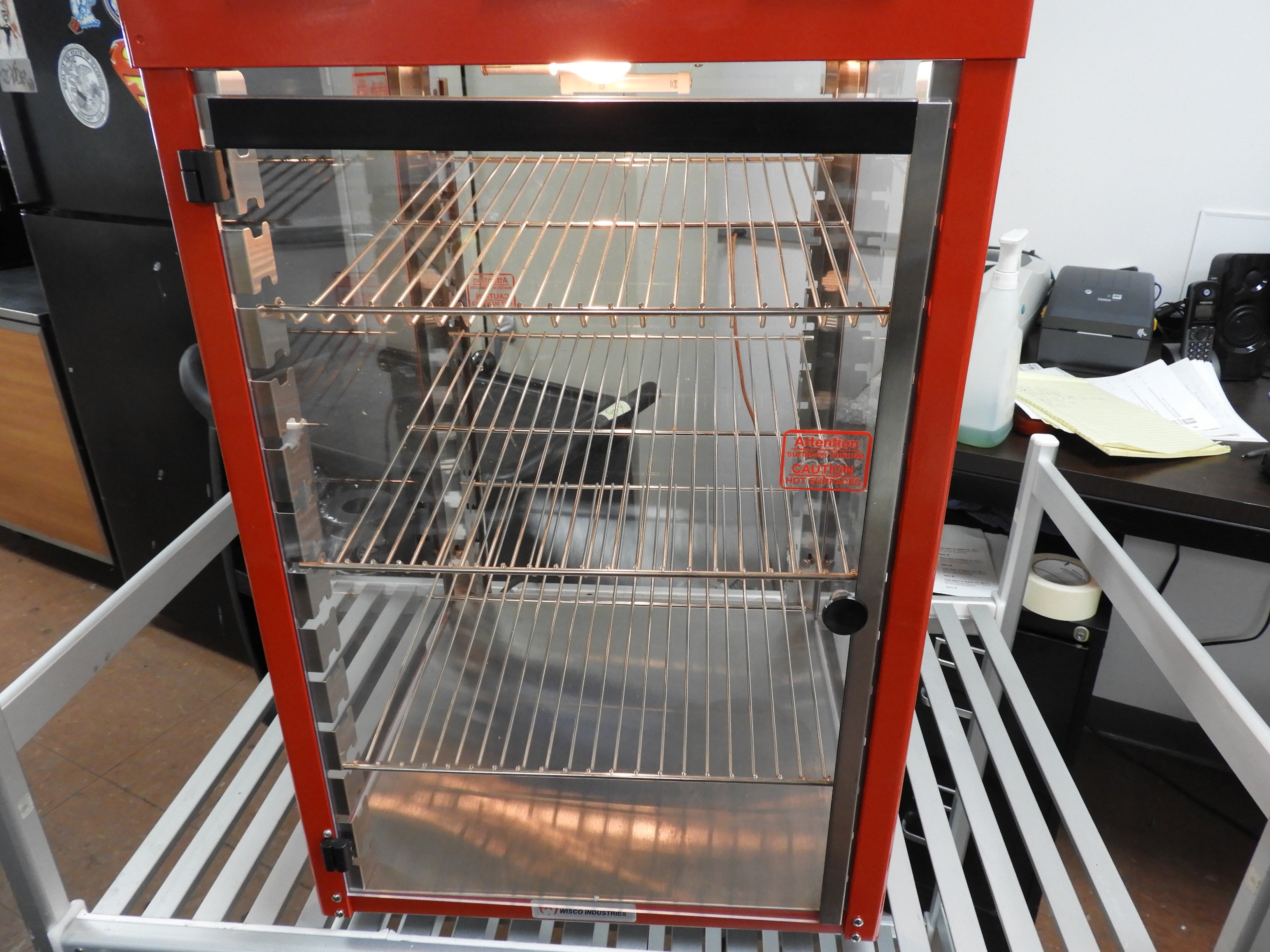 New Wisco 690-25 Hot Food Warming Heated Display Holding Cabinet Two Door Pass Thru 120V 660W