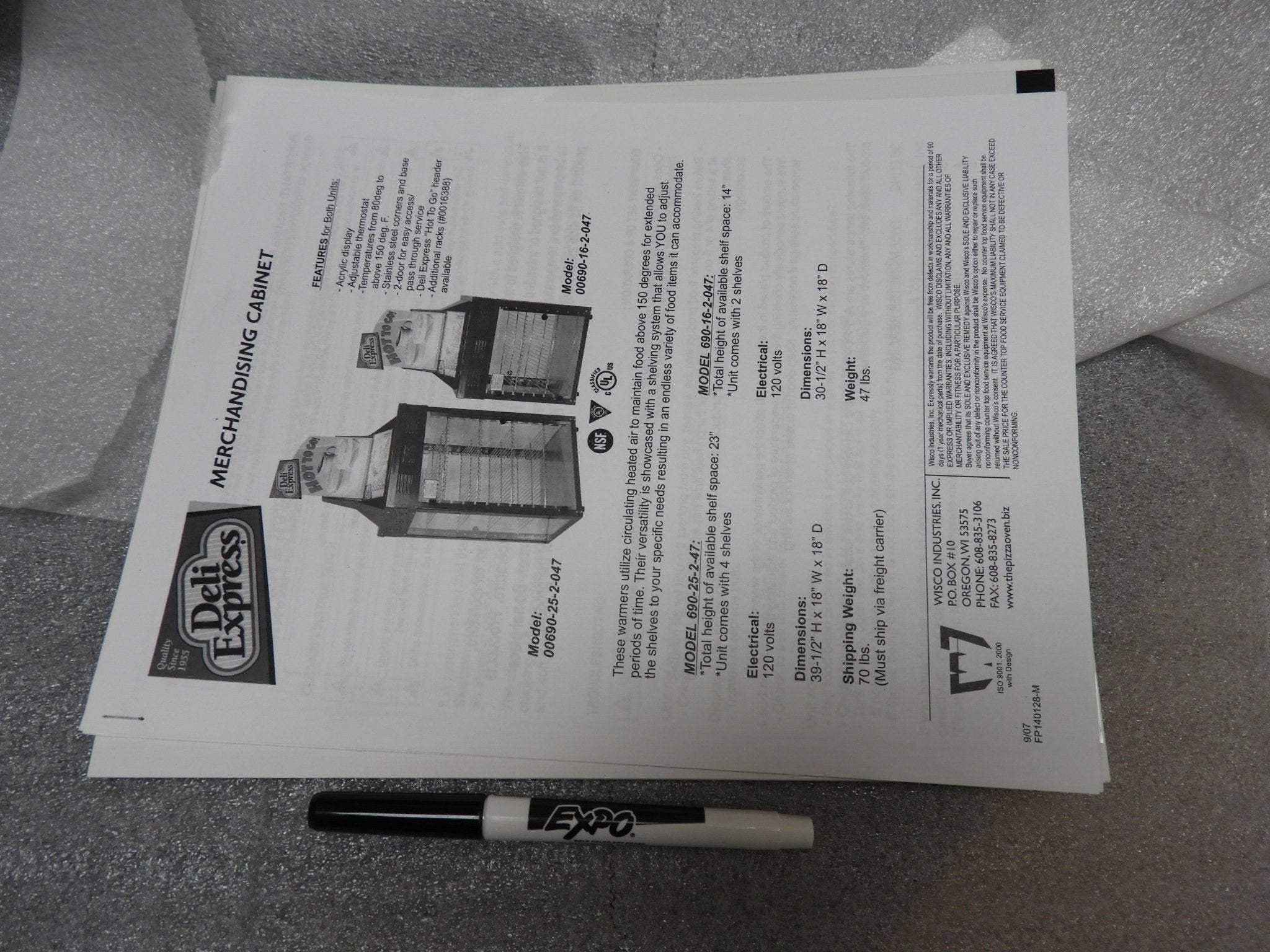 New Wisco 690 - 25 Hot Food Warming Heated Display Holding Cabinet Two Door Pass Thru 120V 660W - Falcon Restaurant Supply - 15