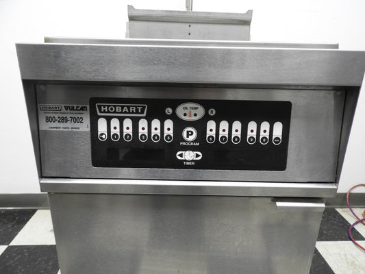 Used Hobart HF85C Commercial Full Pot Deep fryer with Auto Lift 220 volt 3 phase