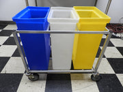 Used Winholt 148PIB 30 Gallon / 480 Cup Mobile Triple Ingredient Plastic Bins without Lids - Falcon Restaurant Supply - 1