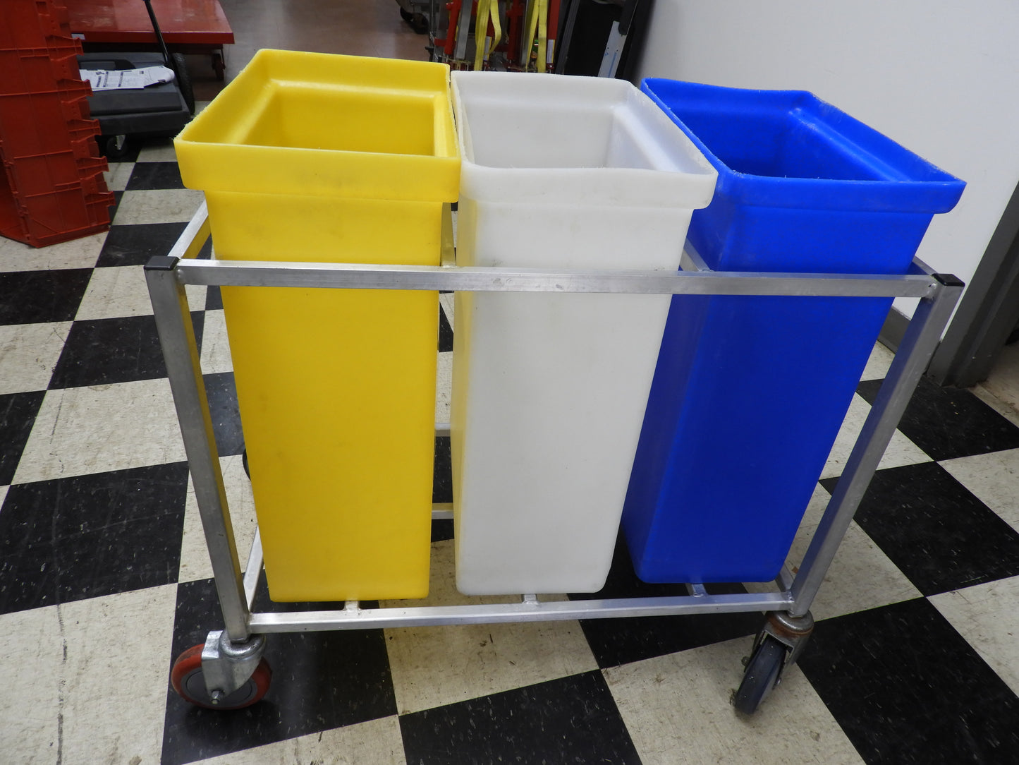 Used Winholt 148PIB 30 Gallon / 480 Cup Mobile Triple Ingredient Plastic Bins without Lids