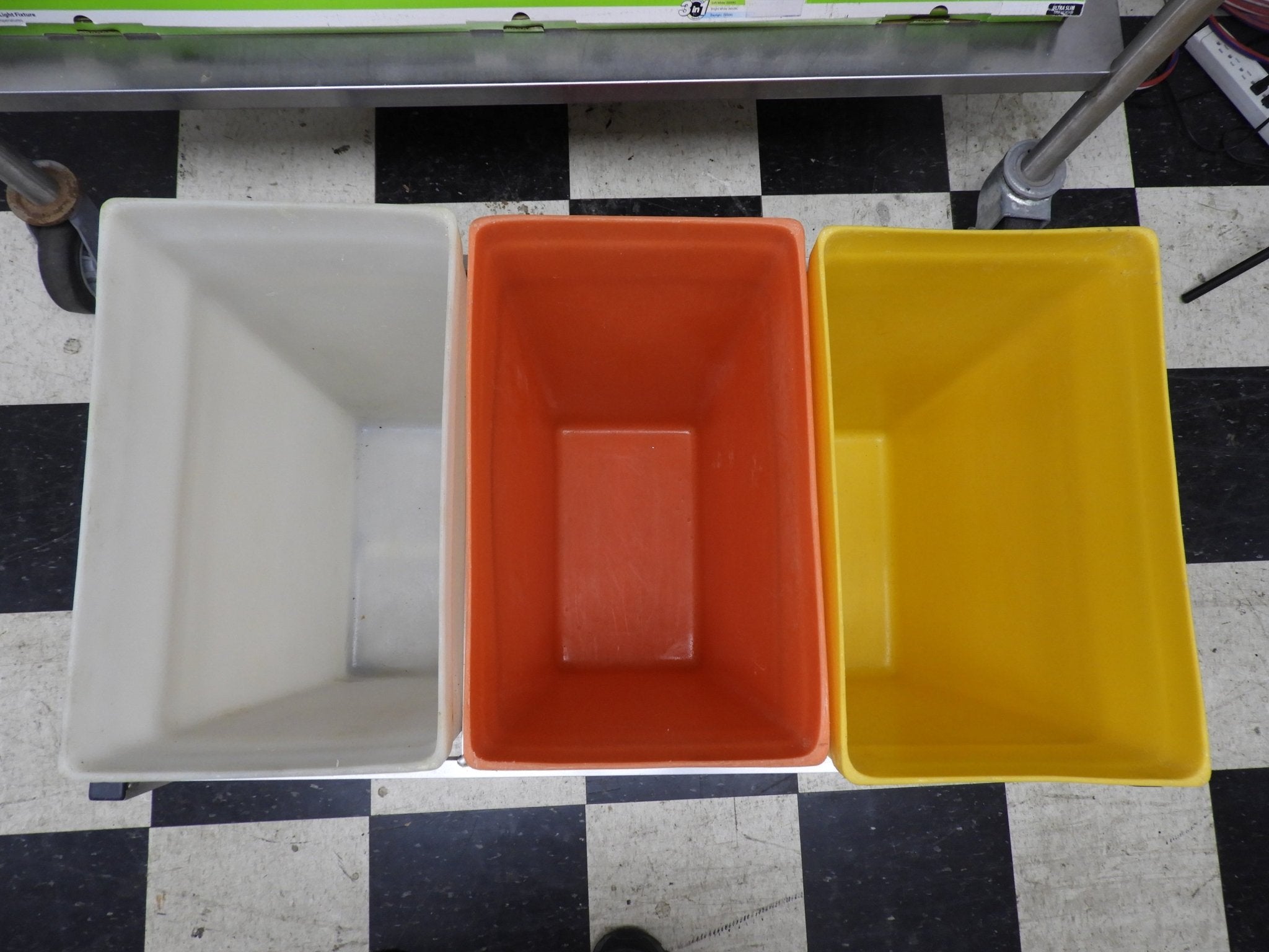 Used Winholt 148PIB 30 Gallon / 480 Cup Mobile Triple Ingredient Plastic Bins without Lids - Falcon Restaurant Supply - 4