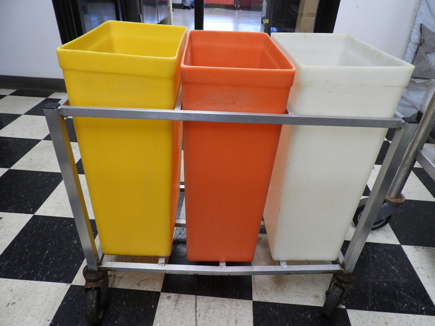 Used Winholt 148PIB 30 Gallon / 480 Cup Mobile Triple Ingredient Plastic Bins without Lids