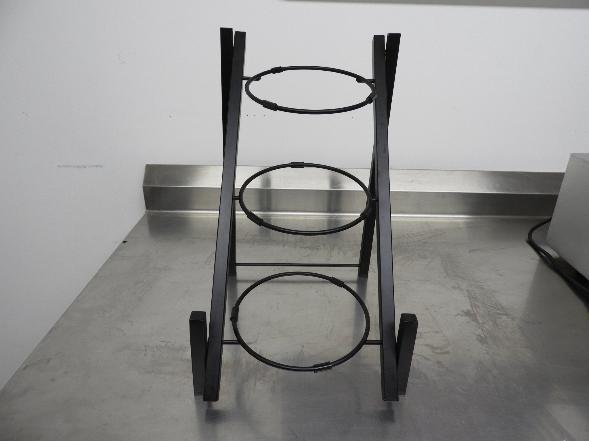 Used Black Three Bowl Countertop Square Tube Tier Display Riser - Falcon Restaurant Supply - 3