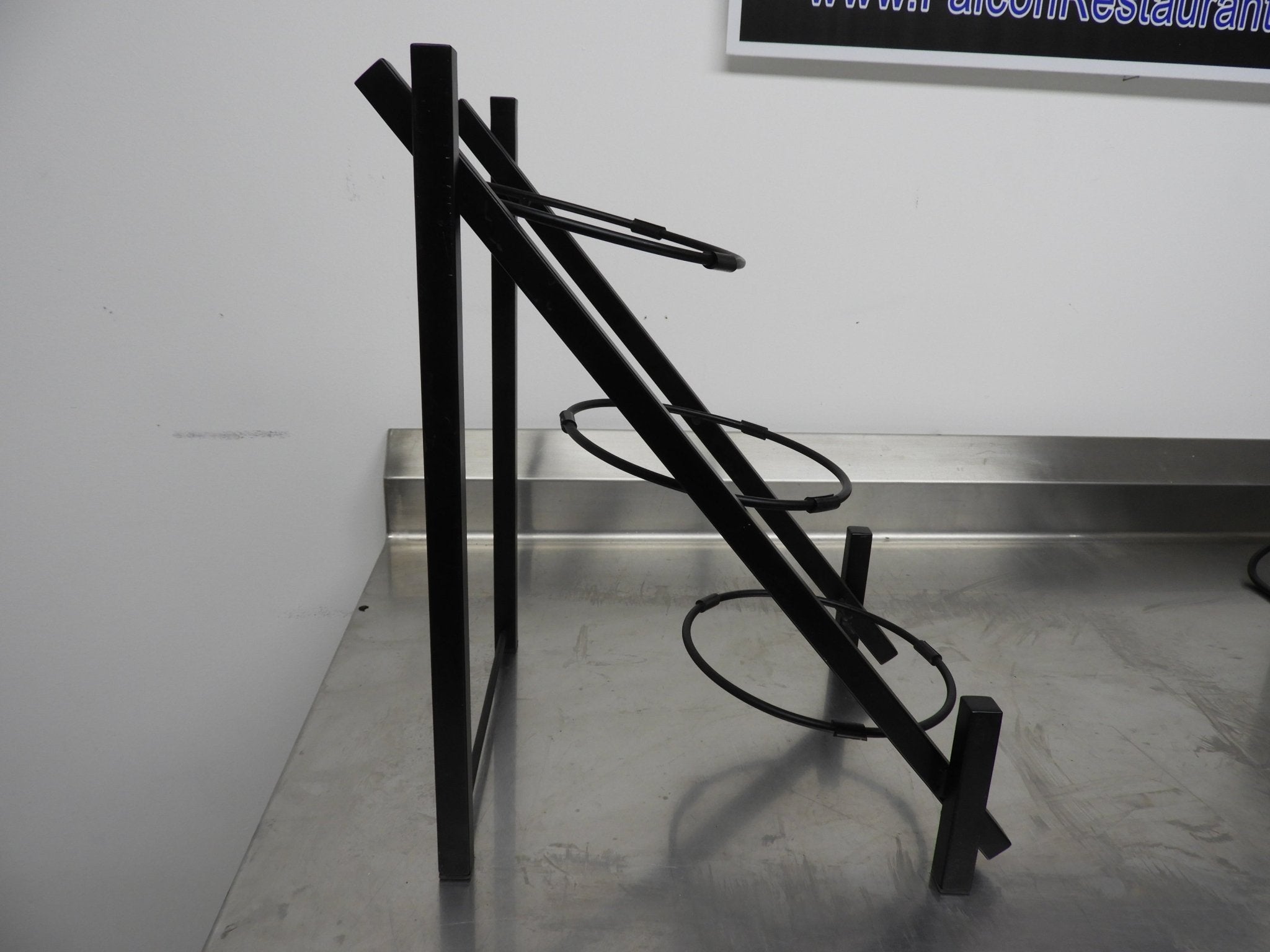 Used Black Three Bowl Countertop Square Tube Tier Display Riser - Falcon Restaurant Supply - 4